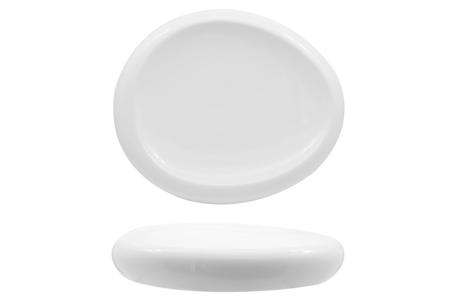 Selecta Piatto Alto Ovale 30.6 x 25.7 cm Bianco In Porcellana - Set 3 Pz