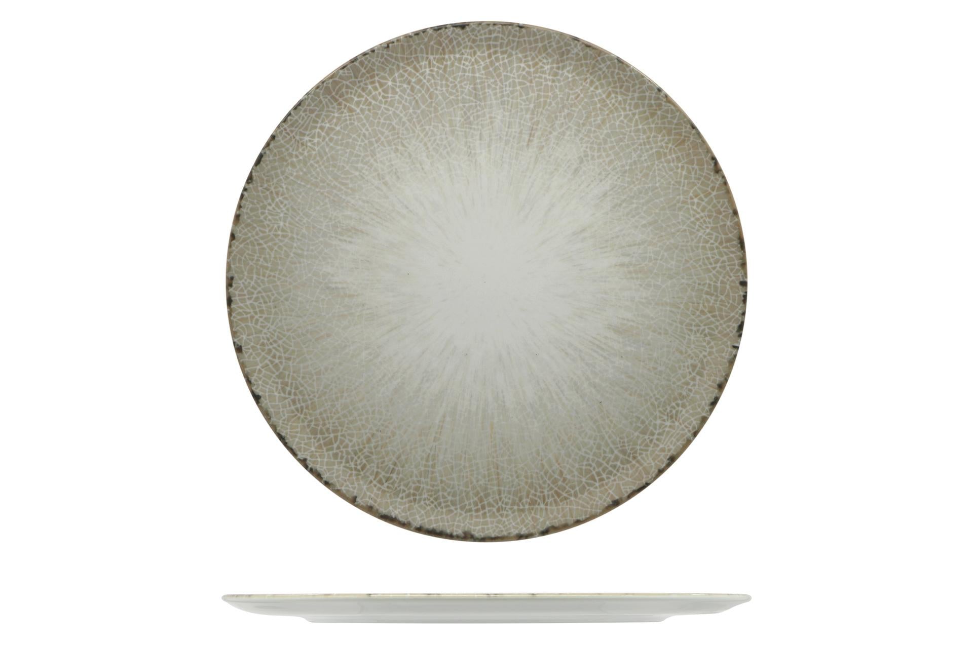 Lubiana Irys Brown Piatto Pizza Tina Ø33 cm In Porcellana - Set 6 Pz