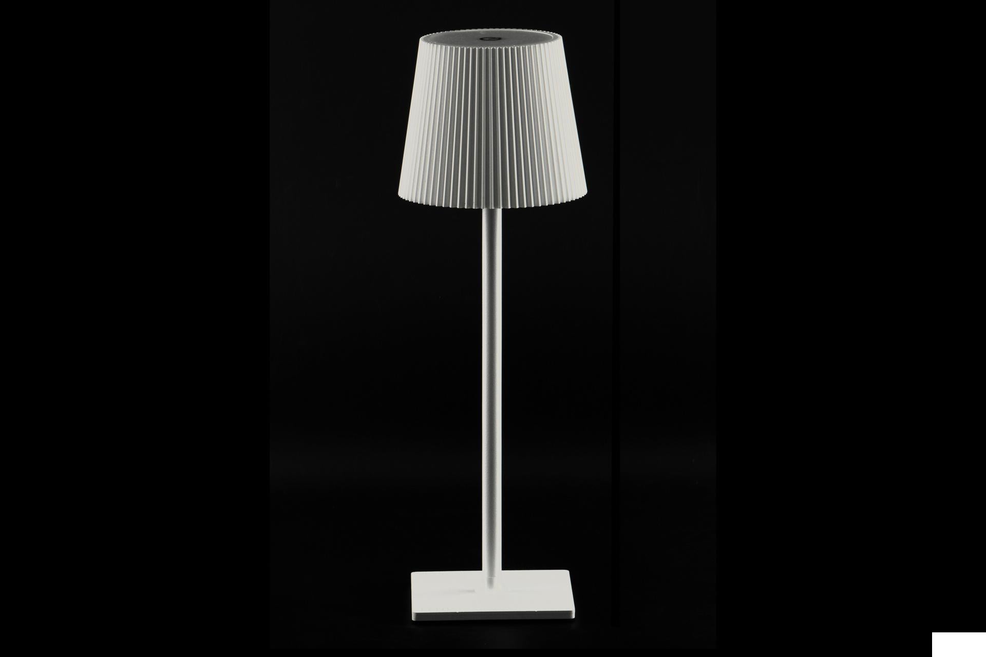 Import Tavola Professional Plissé Lampada da Tavolo LED Bianca H.34 cm - Ricaricabile, Dimmerabile, IP54 per Interni ed Esterni