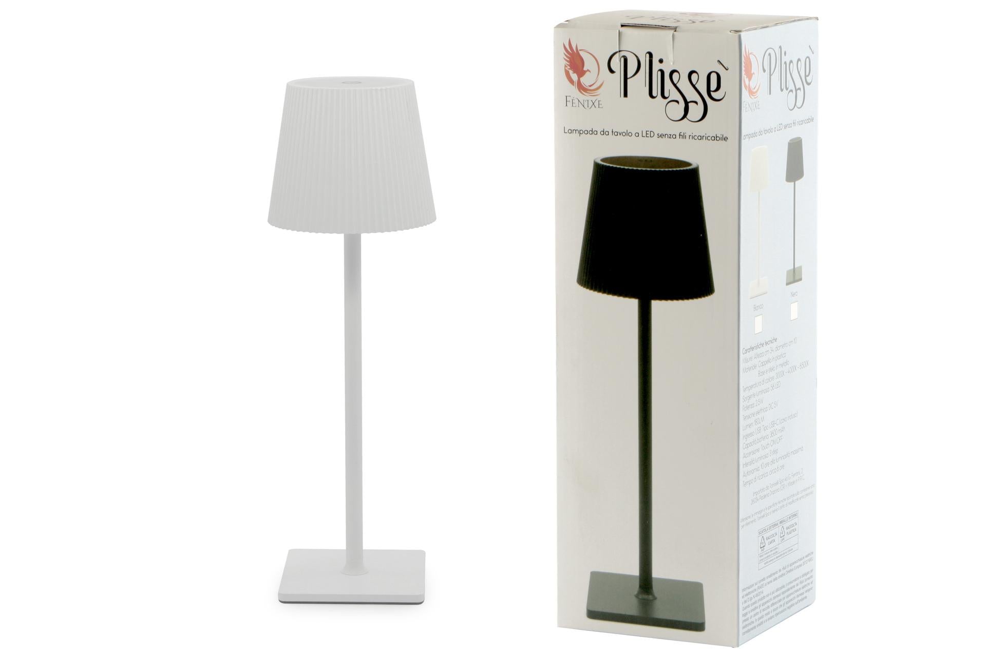 Import Tavola Professional Plissé Lampada da Tavolo LED Bianca H.34 cm - Ricaricabile, Dimmerabile, IP54 per Interni ed Esterni 3