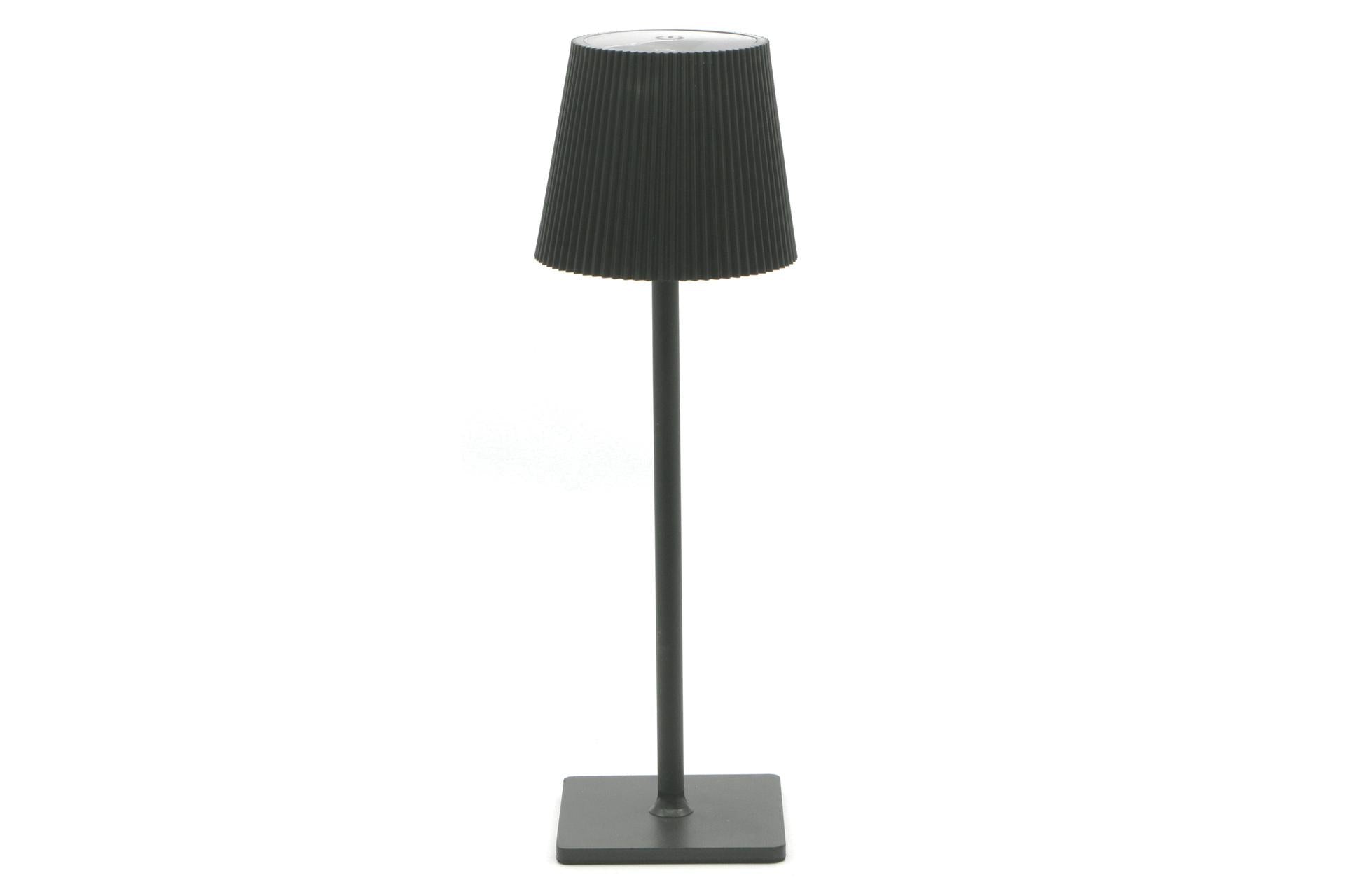 Import Tavola Professional Plissé Lampada da Tavolo LED Ricaricabile Nera H.34 cm - Luce Dimmerabile IP54 per Interni ed Esterni