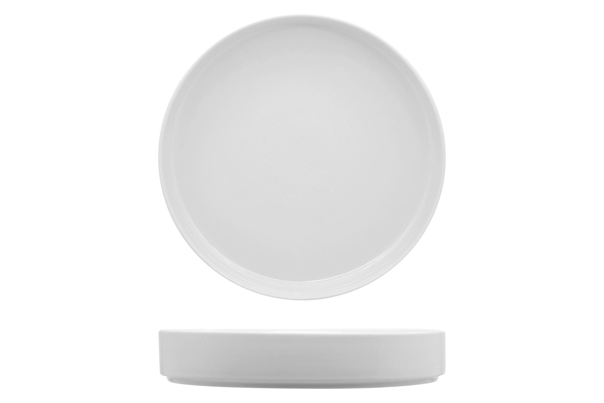 Import Tavola Professional JustWhite Piatto Fondo Rotondo Ø22.8 cm - H.4 cm In Porcellana Bianca - Set 4 Pz