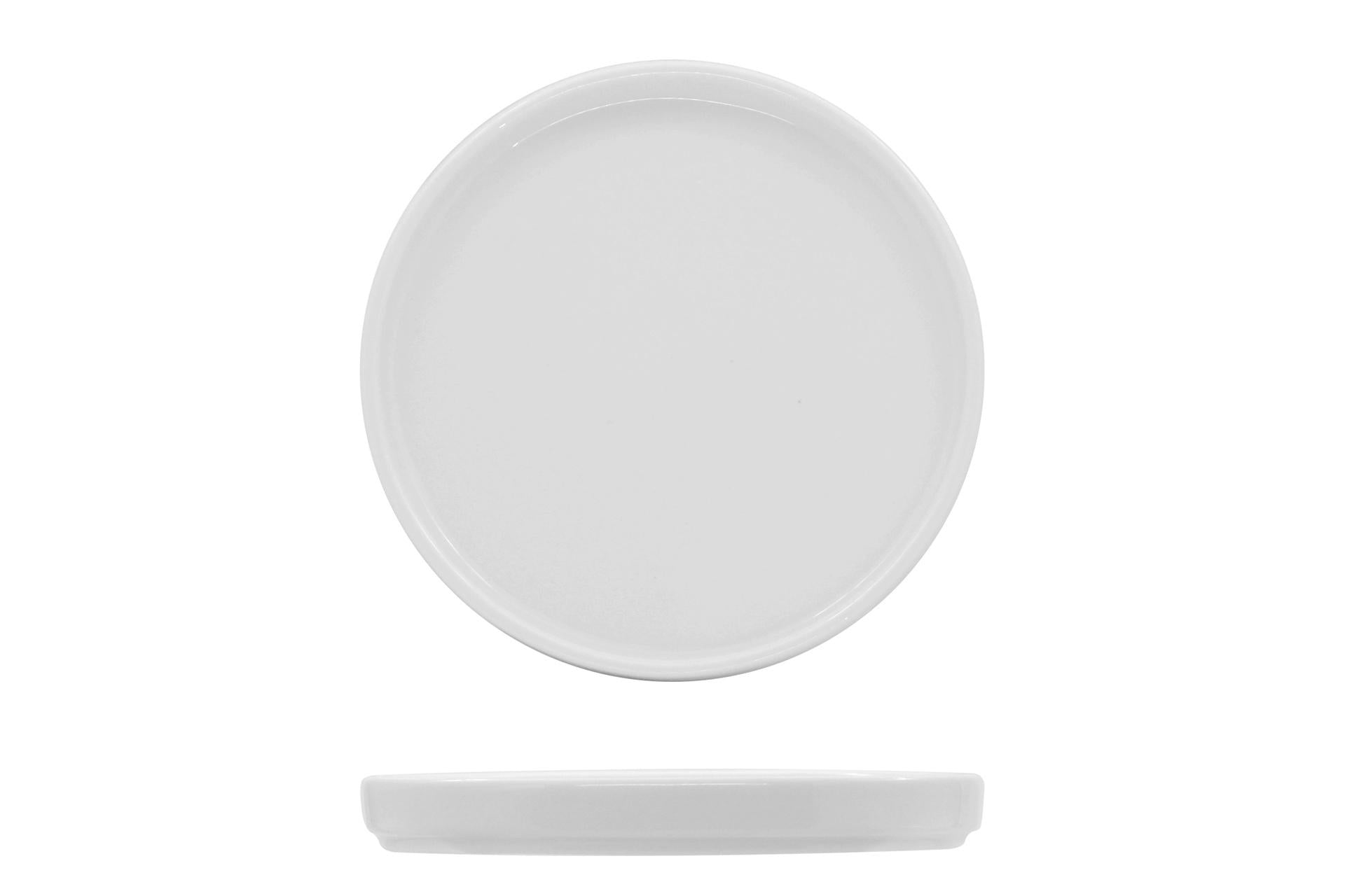 Import Tavola Professional JustWhite Piattino Tondo Ø13 cm - Porcellana Bianca Bordo Alto - Set 6 Pz