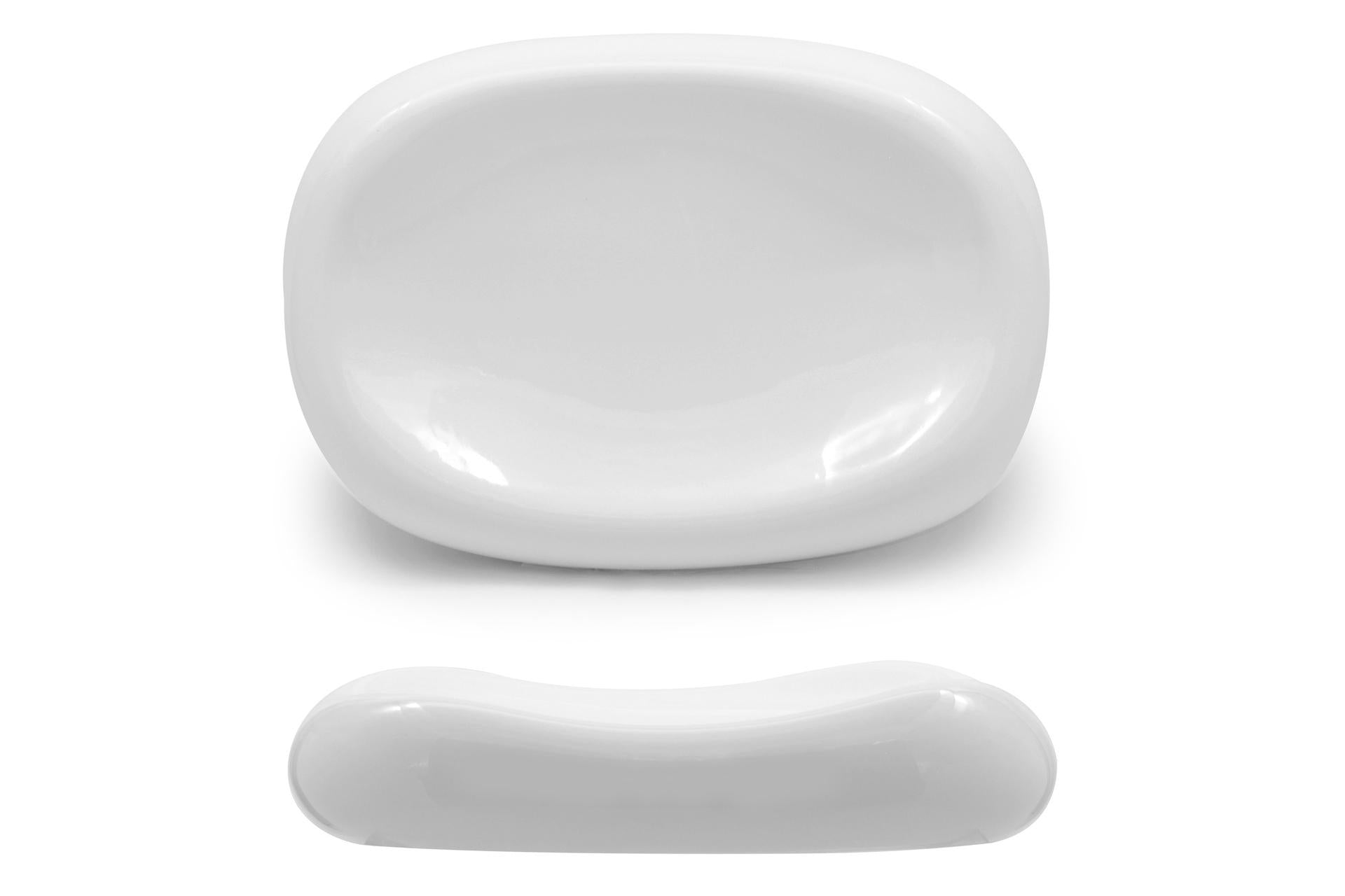 Import Tavola Selecta Piatto Alto Oblungo H.3.5 cm - 16.6 x 11.7 cm In Porcellana Bianca - Set 6 Pz