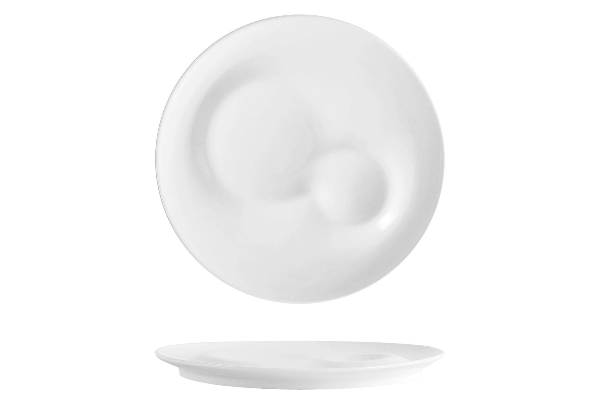 Selecta Piatto Piano Gourmet Tondo Ø30 cm Bianco In Porcellana - Set 2 Pz