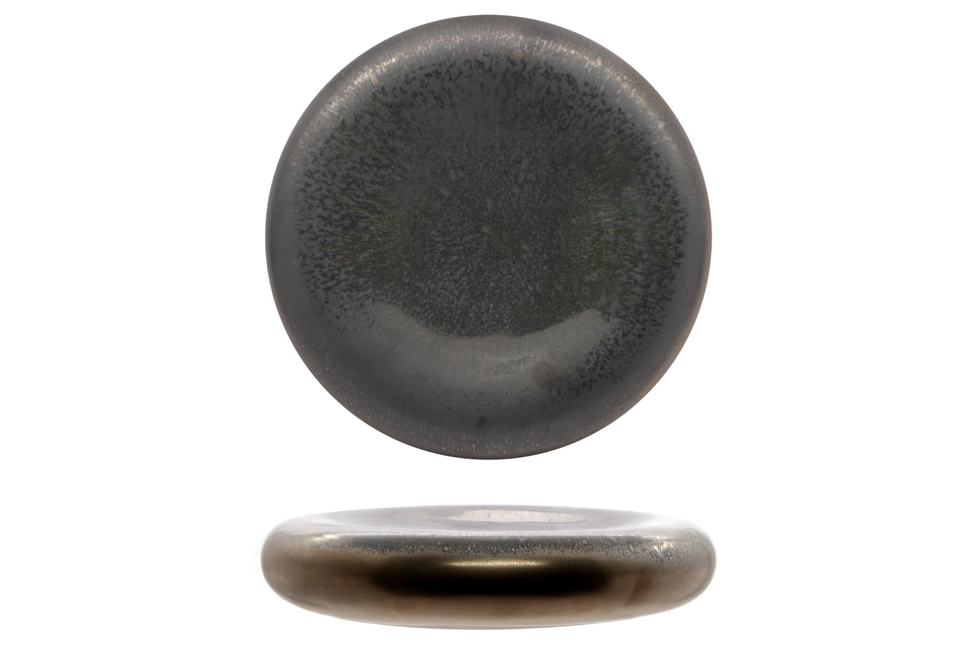 Import Tavola Professional Oxide Piatto Alto Rotondo Ø20.2 cm - H.5.3 cm In Porcellana Con Finitura Reattiva Bronzo - Set 3 Pz