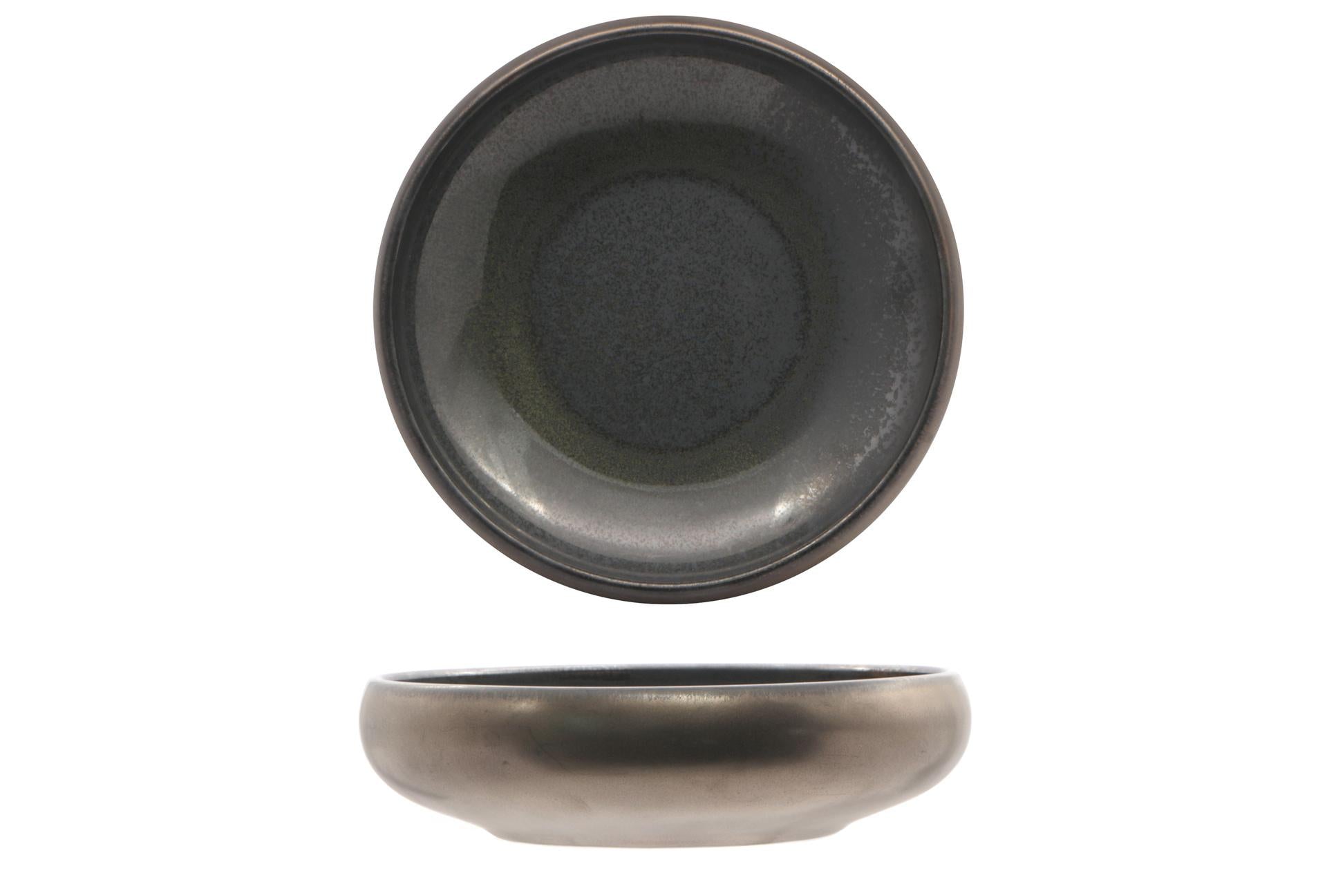 Import Tavola Professional Oxide Piattino Nido Tondo Ø14.5 cm In Porcellana Con Finitura Reattiva Bronzo - Set 6 Pz