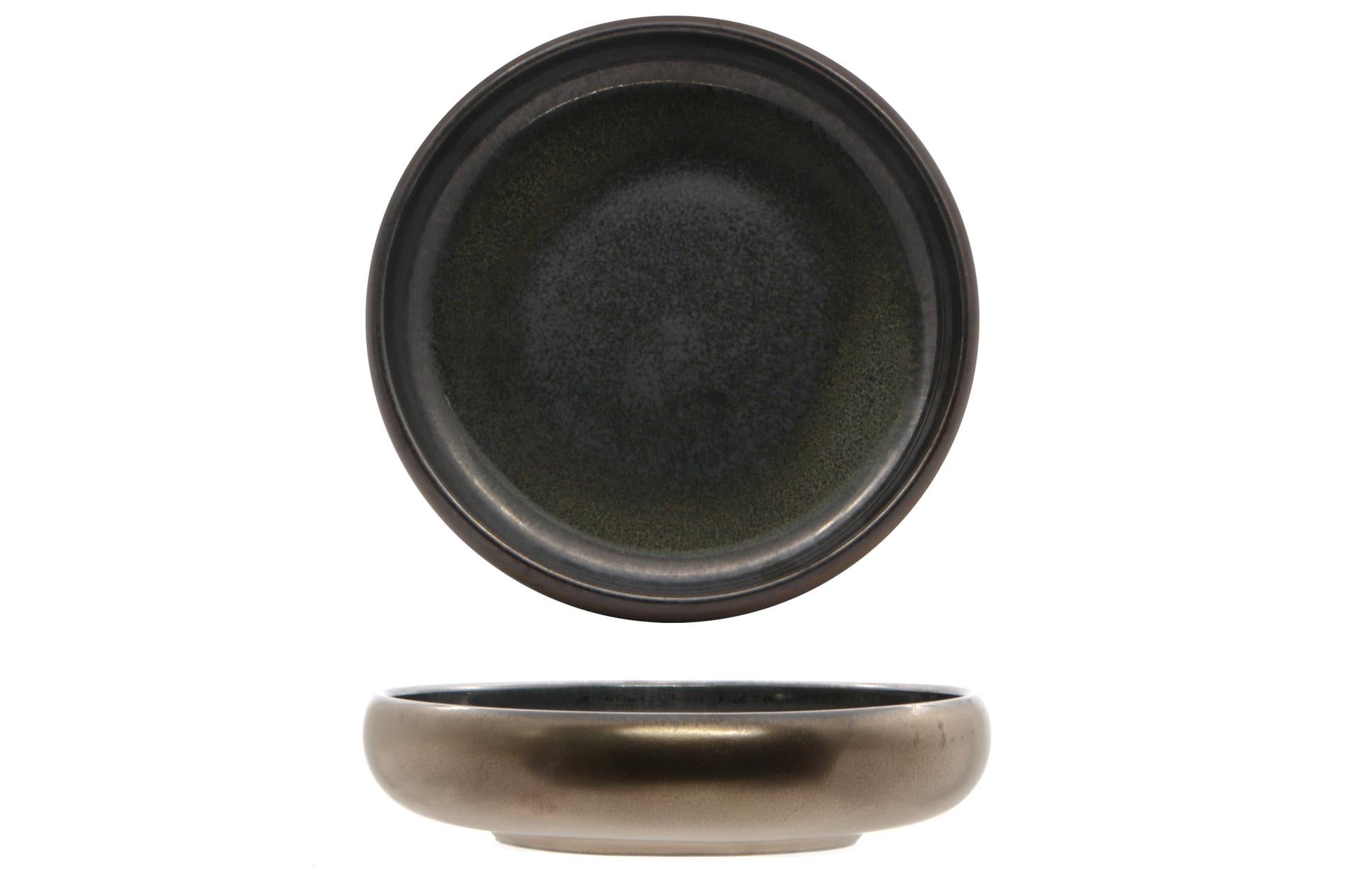 Import Tavola Professional Oxide Piatto Nido Tondo Ø17.7 cm In Porcellana Con Finitura Reattiva Bronzo - Set 4 Pz