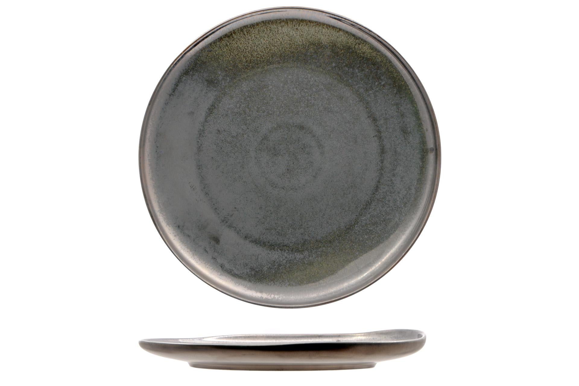 Import Tavola Professional Oxide Piatto Piano Ø29.7 cm In Porcellana Con Finitura Reattiva Bronzo - Set 6 Pz