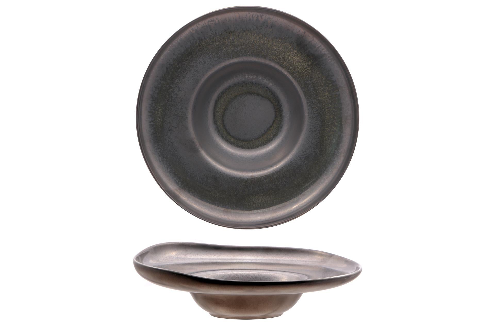 Import Tavola Professional Oxide Pasta Bowl Ø28 cm - Interno Ø14 cm In Porcellana Con Finitura Reattiva Bronzo - Set 4 Pz