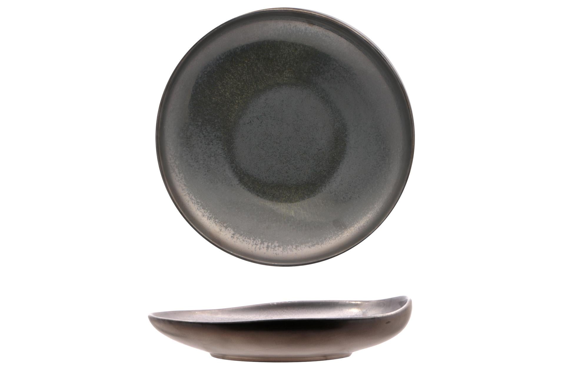 Import Tavola Professional Oxide Pasta Bowl Ø27 cm In Porcellana Con Finitura Reattiva Bronzo - Set 2 Pz