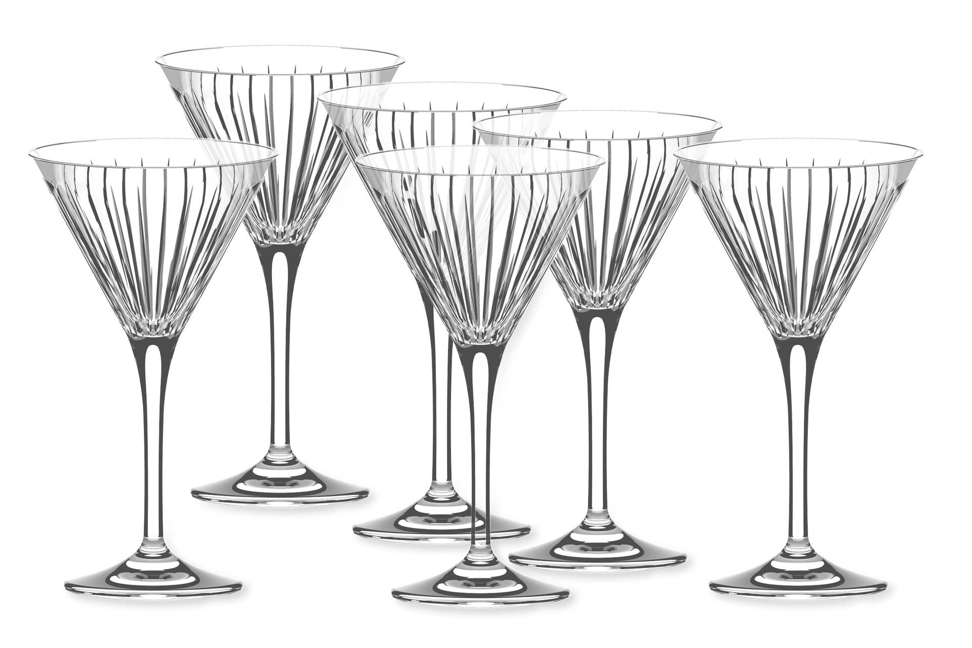 RCR Timeless Set 6 Calici Martini 21 cl - Cristallo Moderno e Resistente - Set 6 Pz