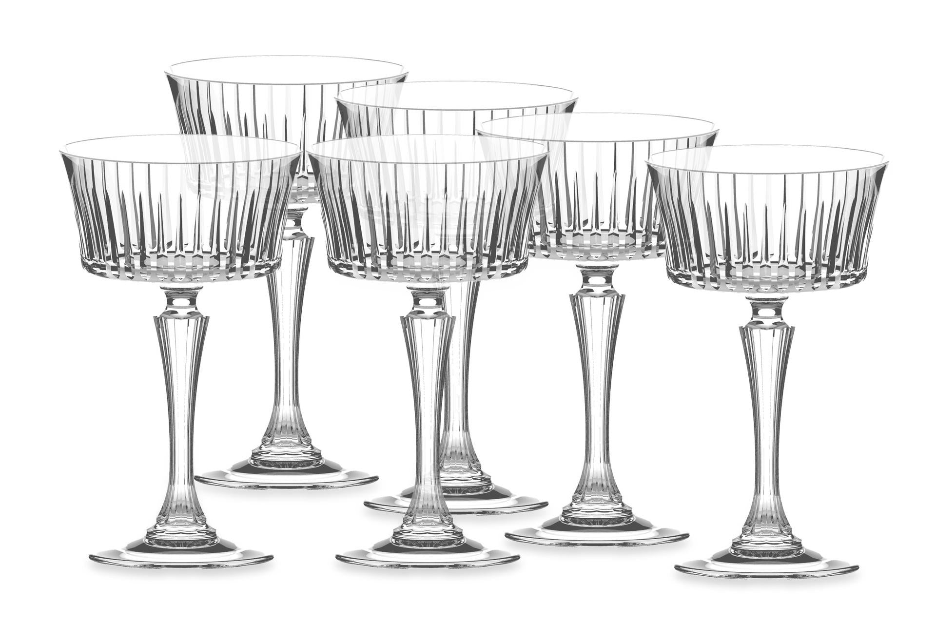 RCR Timeless Set 6 Calici Champagne 26 cl - Cristallo Moderno e Resistente - Set 6 Pz