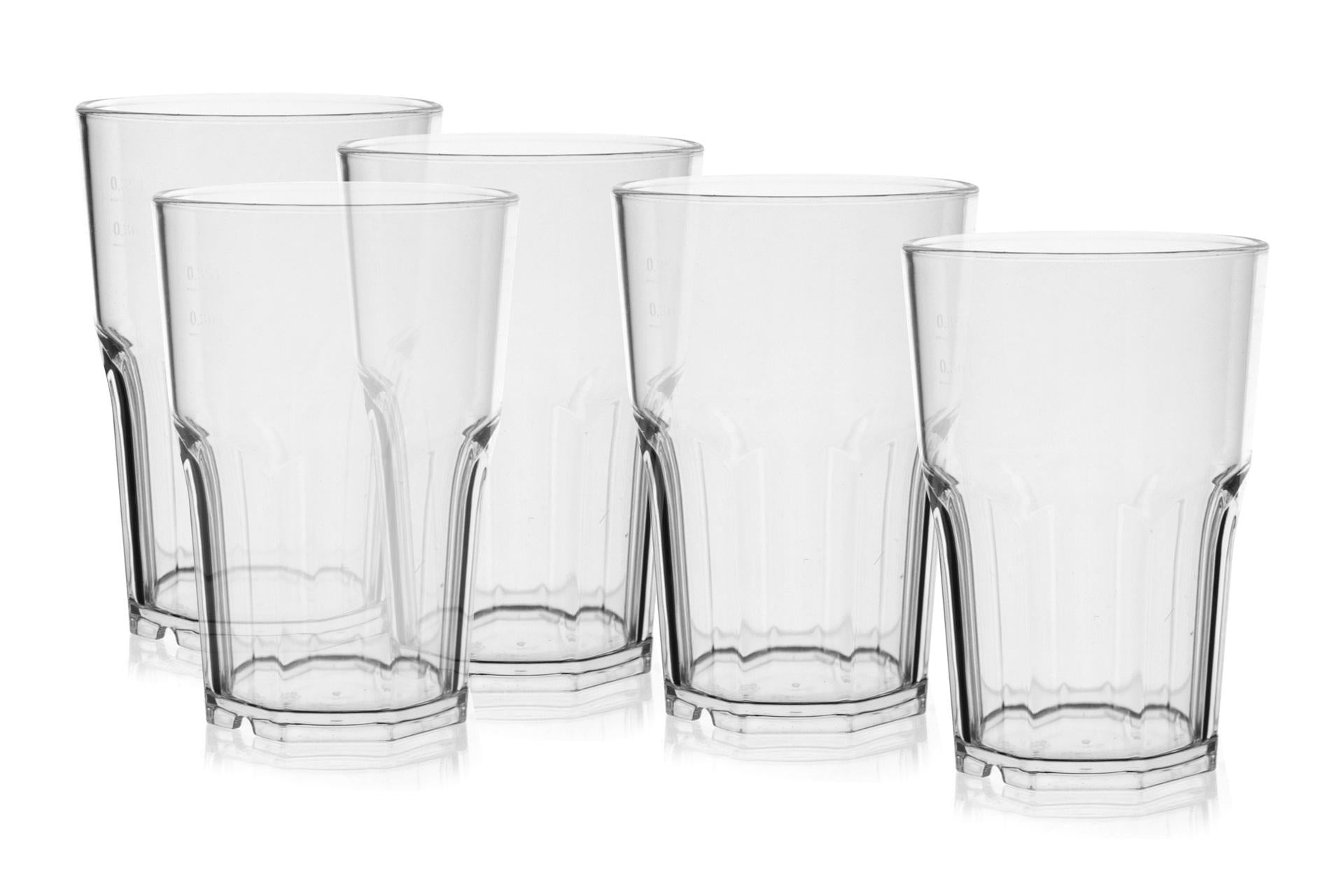 Brevetti Waf Bicchiere Granity Clear 40 cl - Confezione da 5 Pezzi In Polistirene Trasparente - Set 5 Pz 1