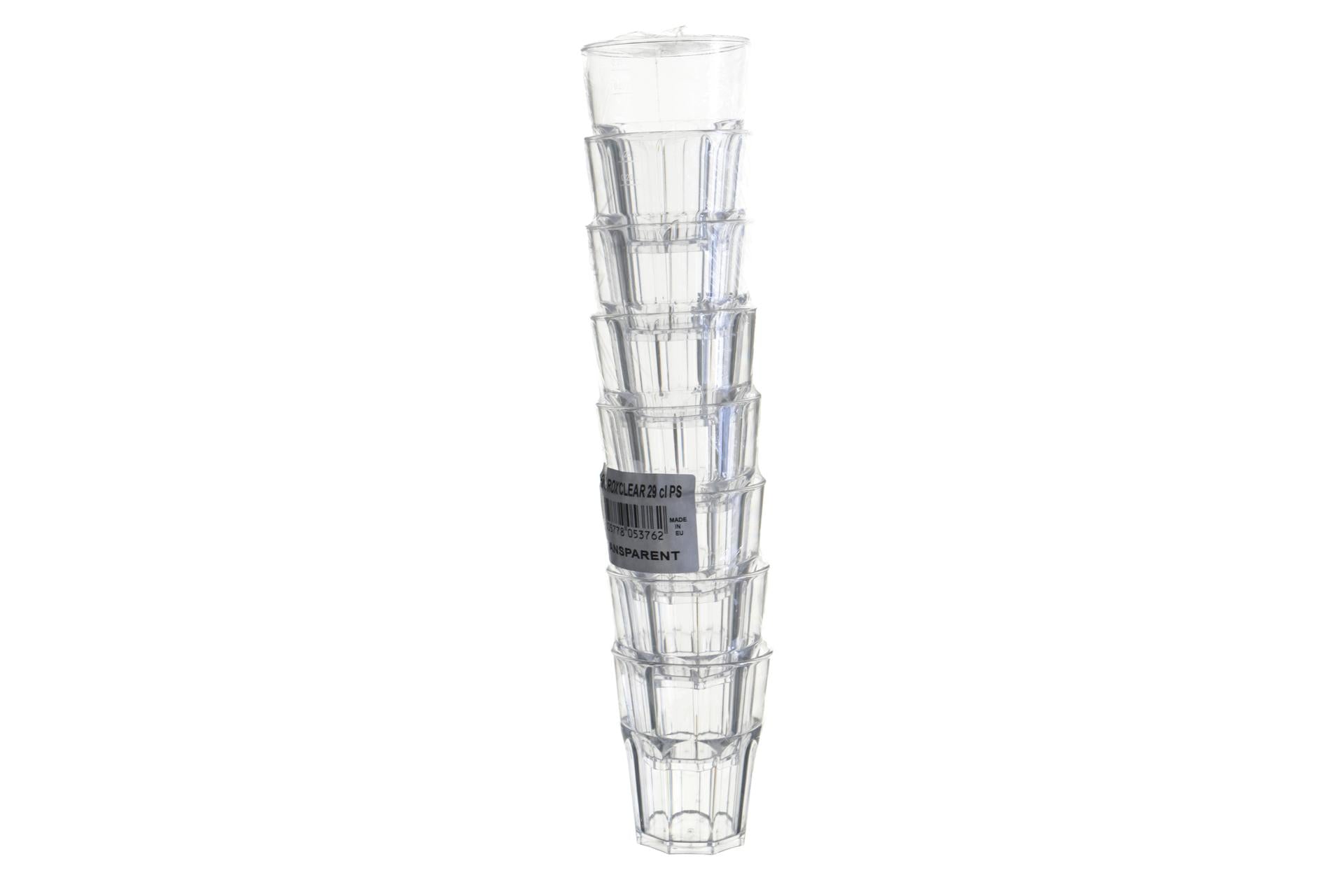 Brevetti Waf Bicchiere Rox Clear 29 cl - Confezione da 8 Pezzi In Polistirene Trasparente - Set 8 Pz 3