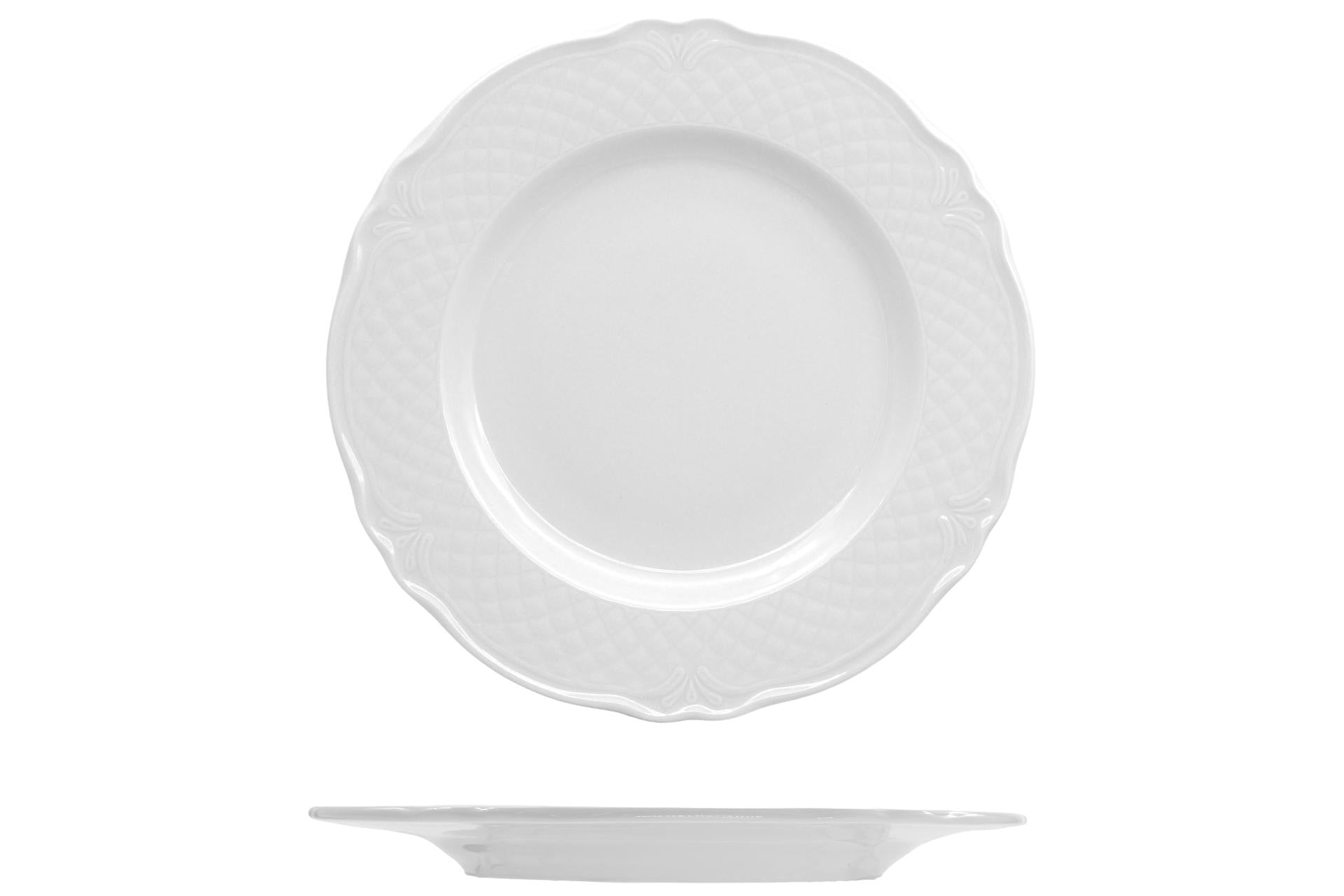 Saturnia Malaga Piatto Piano Ø26 cm In Porcellana Bianco - Set 12 Pz