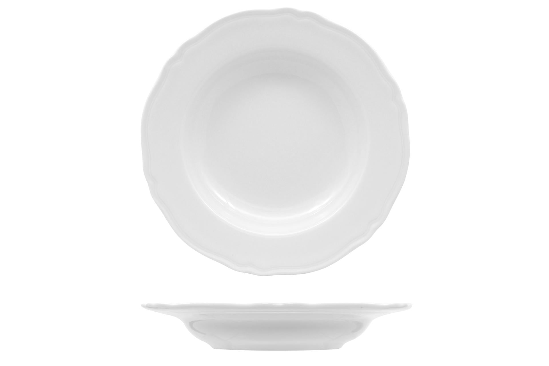 Saturnia Praga Piatto Fondo Ø23 cm - Colore Bianco - Set 12 Pz