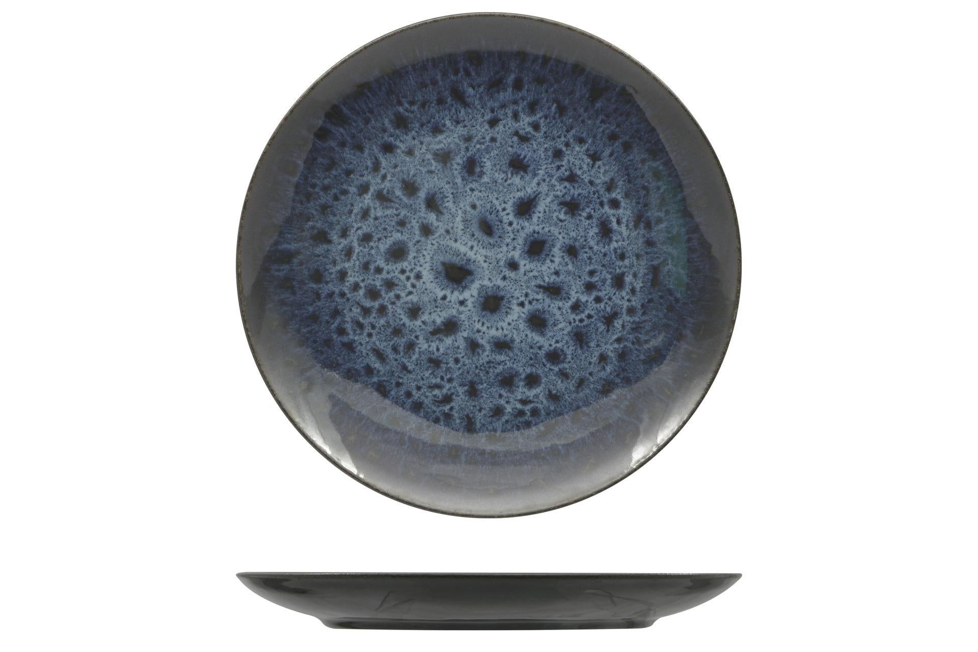 Lubiana Galaxia Piatto Piano Ø27 cm In Stoneware - Colore Reactive Blu Intenso - Set 6 Pz