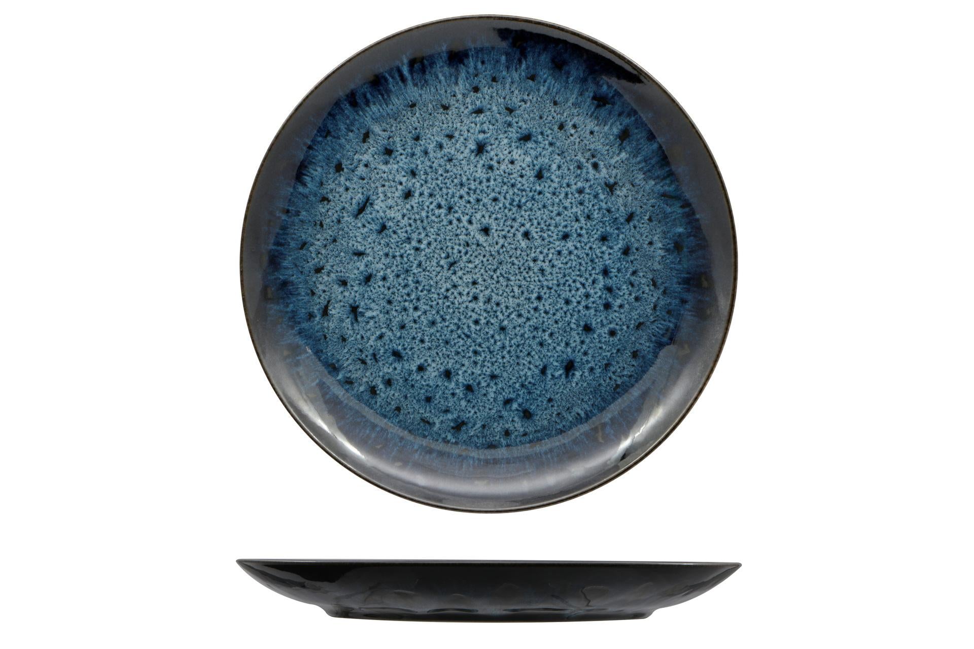 Lubiana Galaxia Piatto Piano Ø31 cm In Stoneware - Reactive Blu Intenso - Set 6 Pz