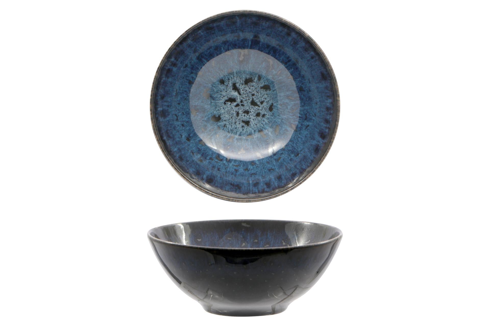 Lubiana Galaxia Insalatiera Ø17 cm In Stoneware - Colore Reactive Blu Intenso - Set 6 Pz