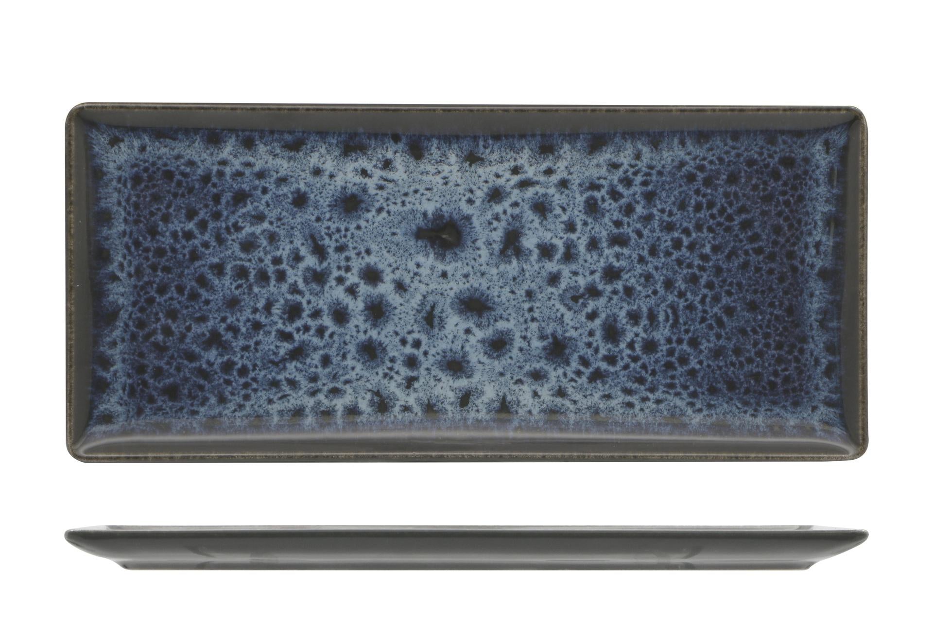 Lubiana Galaxia Piatto Rettangolare 29 x 13 cm San Marino In Stoneware Blu Intenso - Set 6 Pz