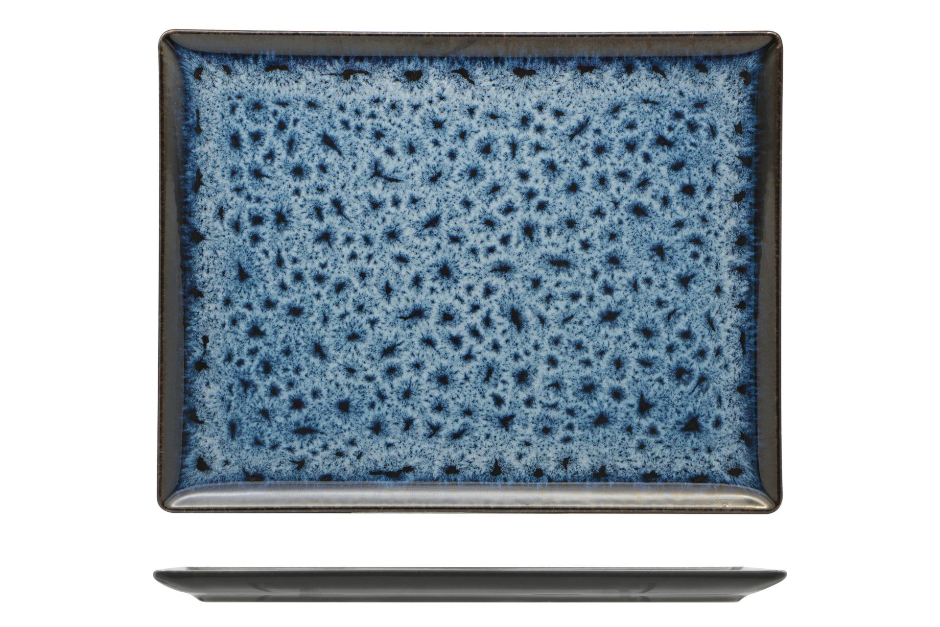 Lubiana Galaxia Piatto Rettangolare 31 x 24 cm San Marino In Stoneware Blu Intenso - Set 6 Pz