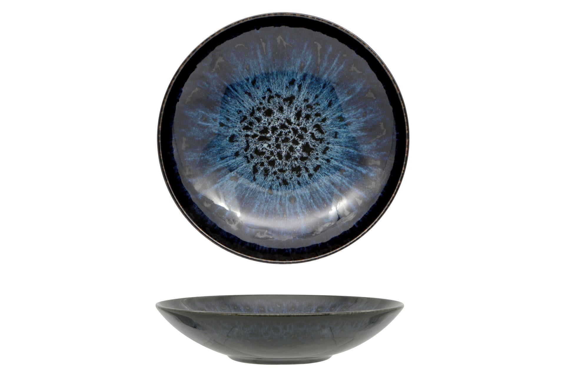 Lubiana Galaxia Piatto Fondo Ø21.5 cm Forma Vanilla In Stoneware Blu Intenso - Set 6 Pz