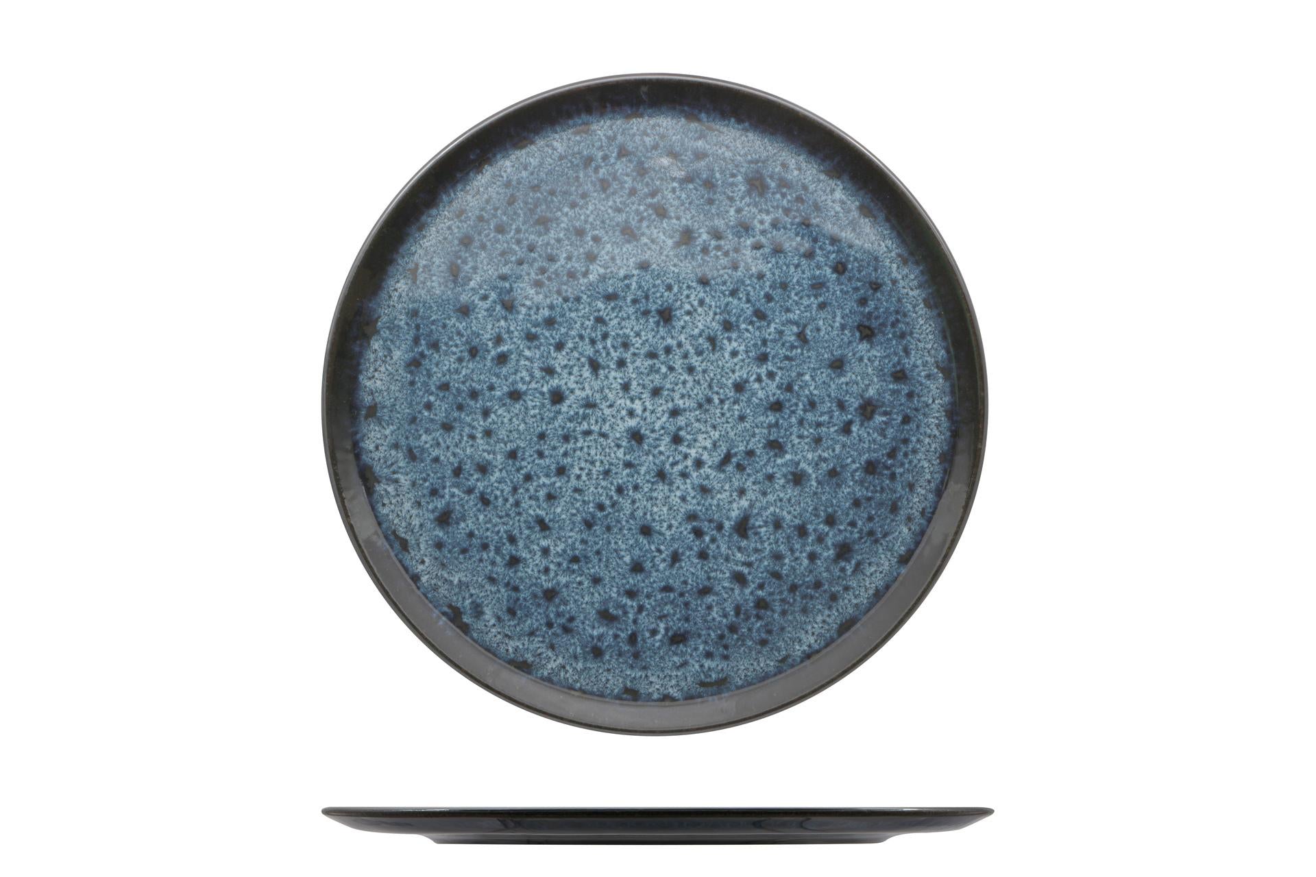 Lubiana Galaxia Piatto Pizza Ø33 cm In Stoneware Blu Intenso Con Finitura Sottosmalto Reactive - Set 6 Pz