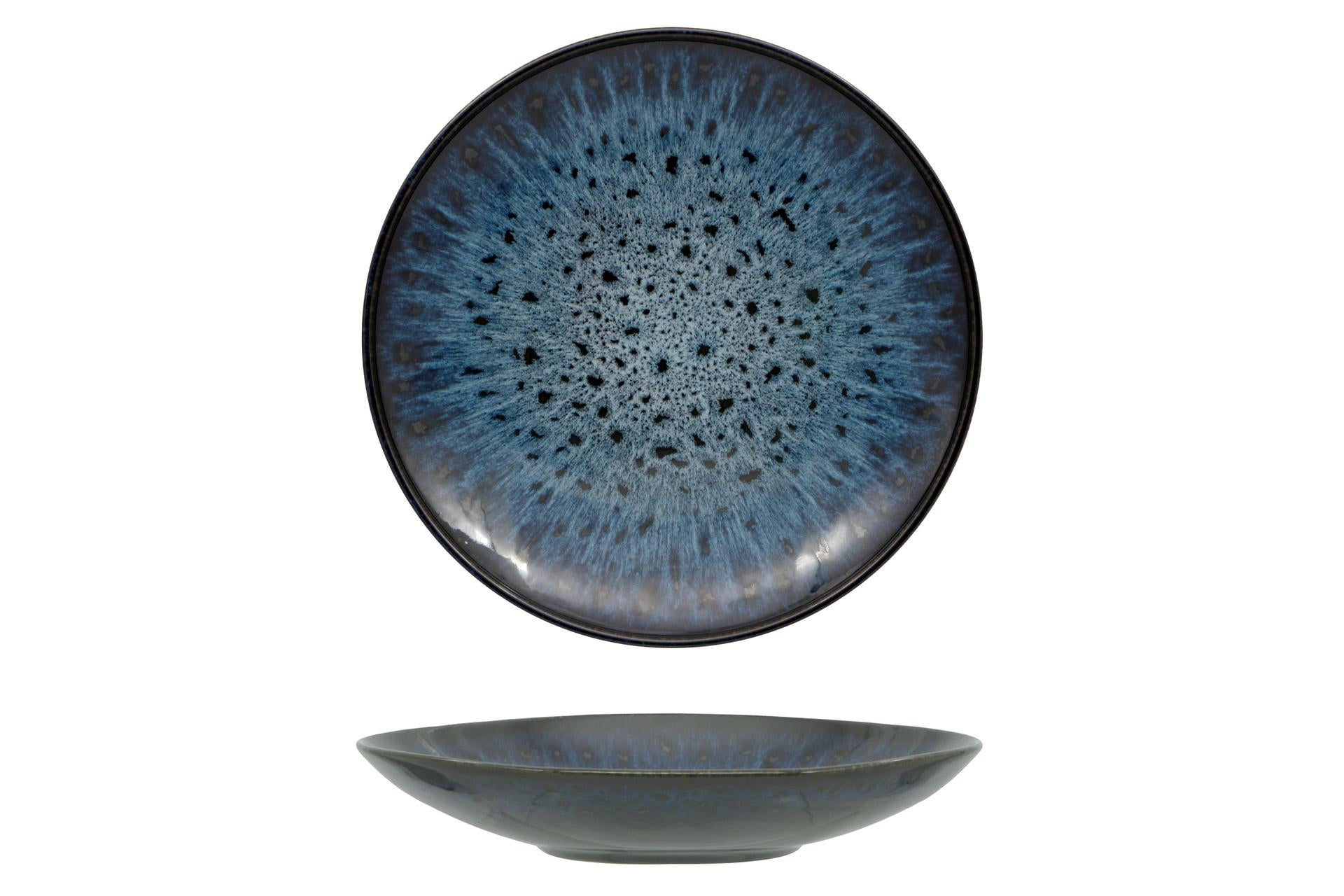 Lubiana Galaxia Piatto Pasta Ø30 cm In Stoneware - Colore Reactive Blu Intenso - Set 6 Pz