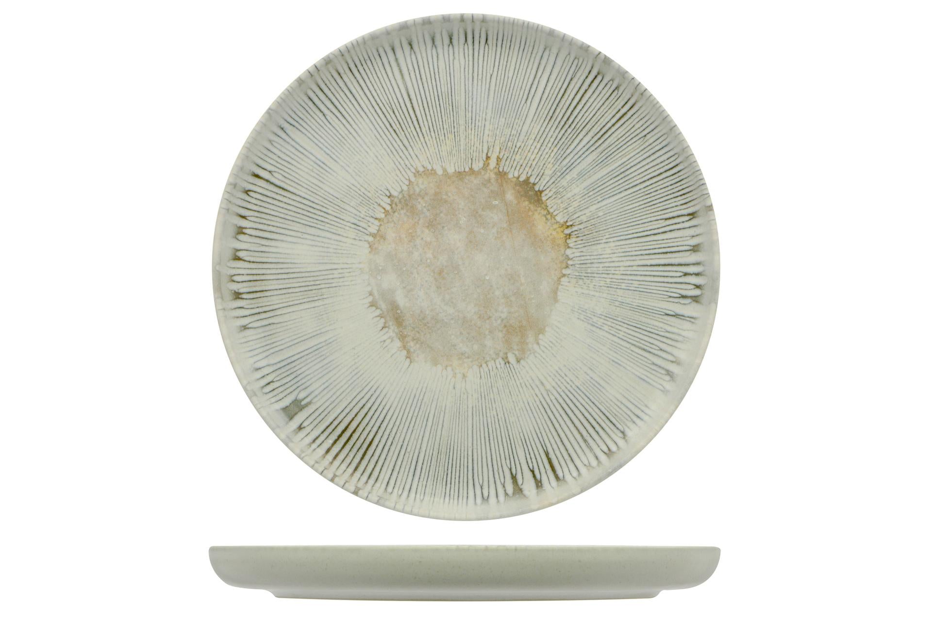 Mesa Ceramics Ninphea Piatto Piano Ø28 cm In Stoneware Opaco Con Decoro Astratto - Set 4 Pz