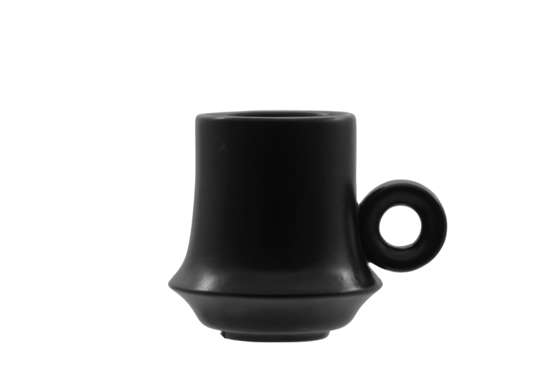 Ariane Kama Tazza Caffè 8 cl Nero Matt In Porcellana Alluminica - Set 12 Pz