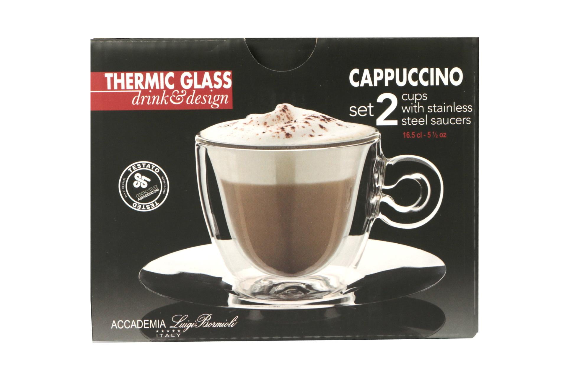 Bormioli Luigi Thermic Glass Set 2 Tazze Cappuccino 16.5 cl Con Piatto In Vetro Borosilicato Doppia Parete - Set 2 Pz 4