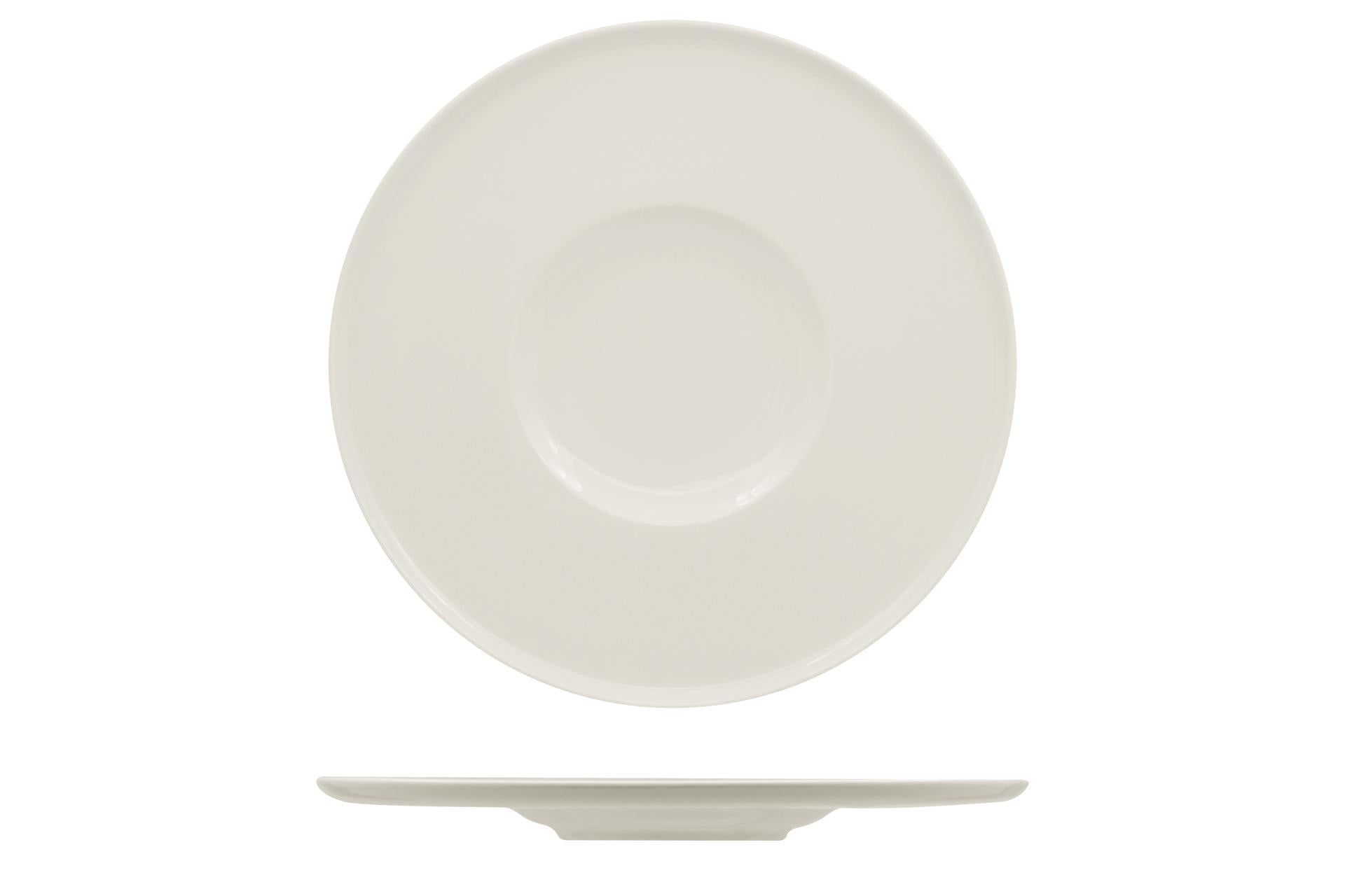Ariane Fine Porcelain Privilege Piatto Piano Gourmet Ø28 cm - Allumina Interno Ø13 cm - Set 6 Pz