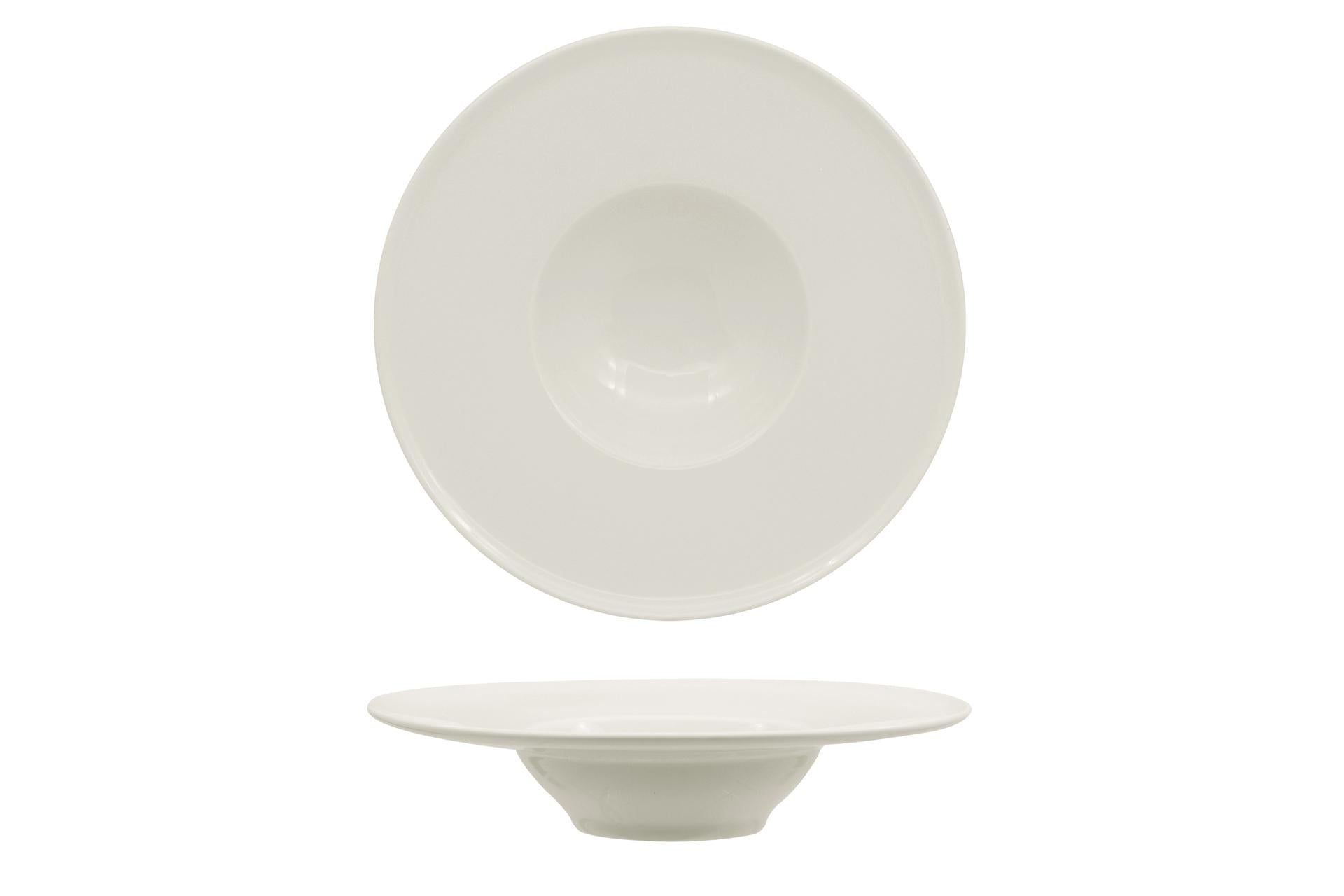 Ariane Fine Porcelain Privilege Piatto Pasta Gourmet Ø28 cm - Allumina Interno Ø13 cm - Set 6 Pz