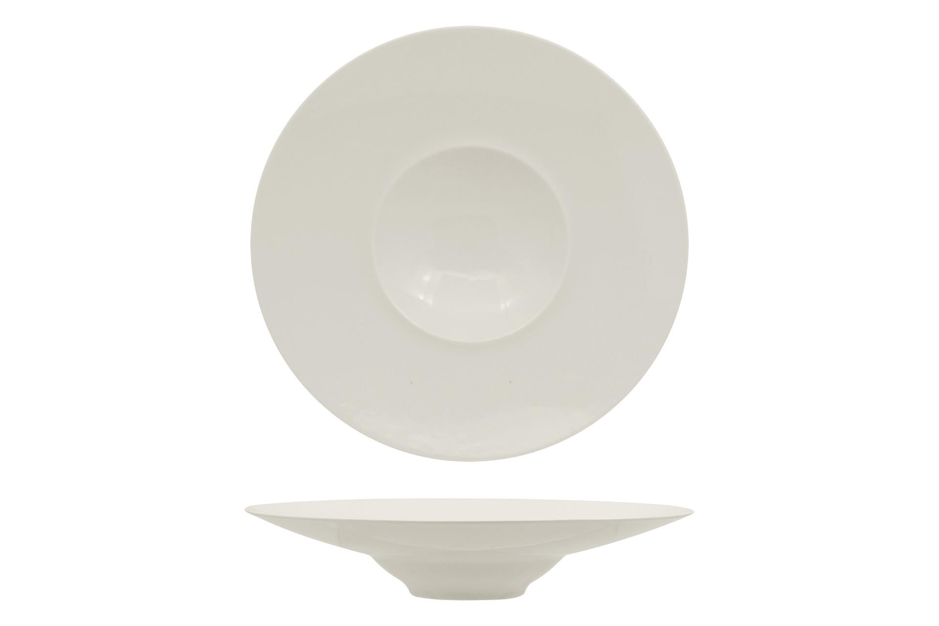 Ariane Fine Porcelain Prime Piatto Pasta Gourmet Ø28 cm - Allumina Interno Ø12.5 cm - Set 6 Pz