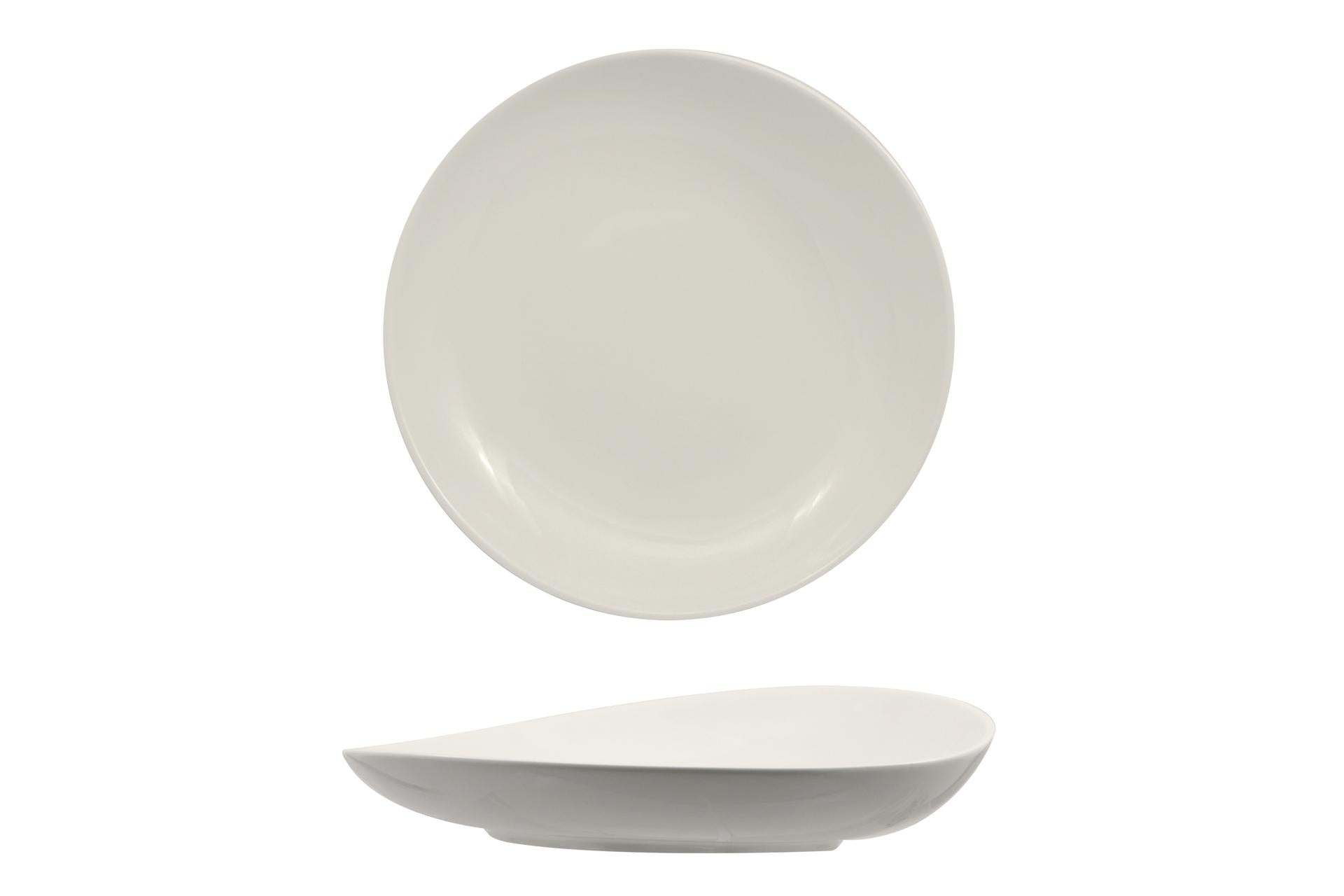 Ariane Fine Porcelain Vital Coupe Piatto Fondo Asimmetrico Ø25 cm - Design Contemporaneo - Set 6 Pz