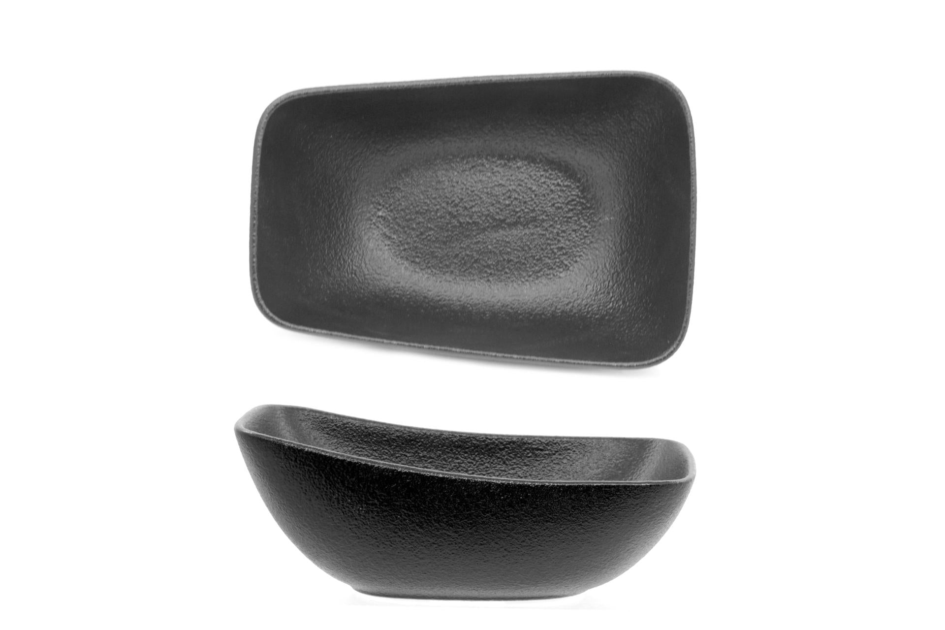 Ariane Fine Porcelain Black Dazzle Coppa Rettangolare H.10.5 cm - 19.5 x 13 x 5 cm In Allumina - Set 6 Pz