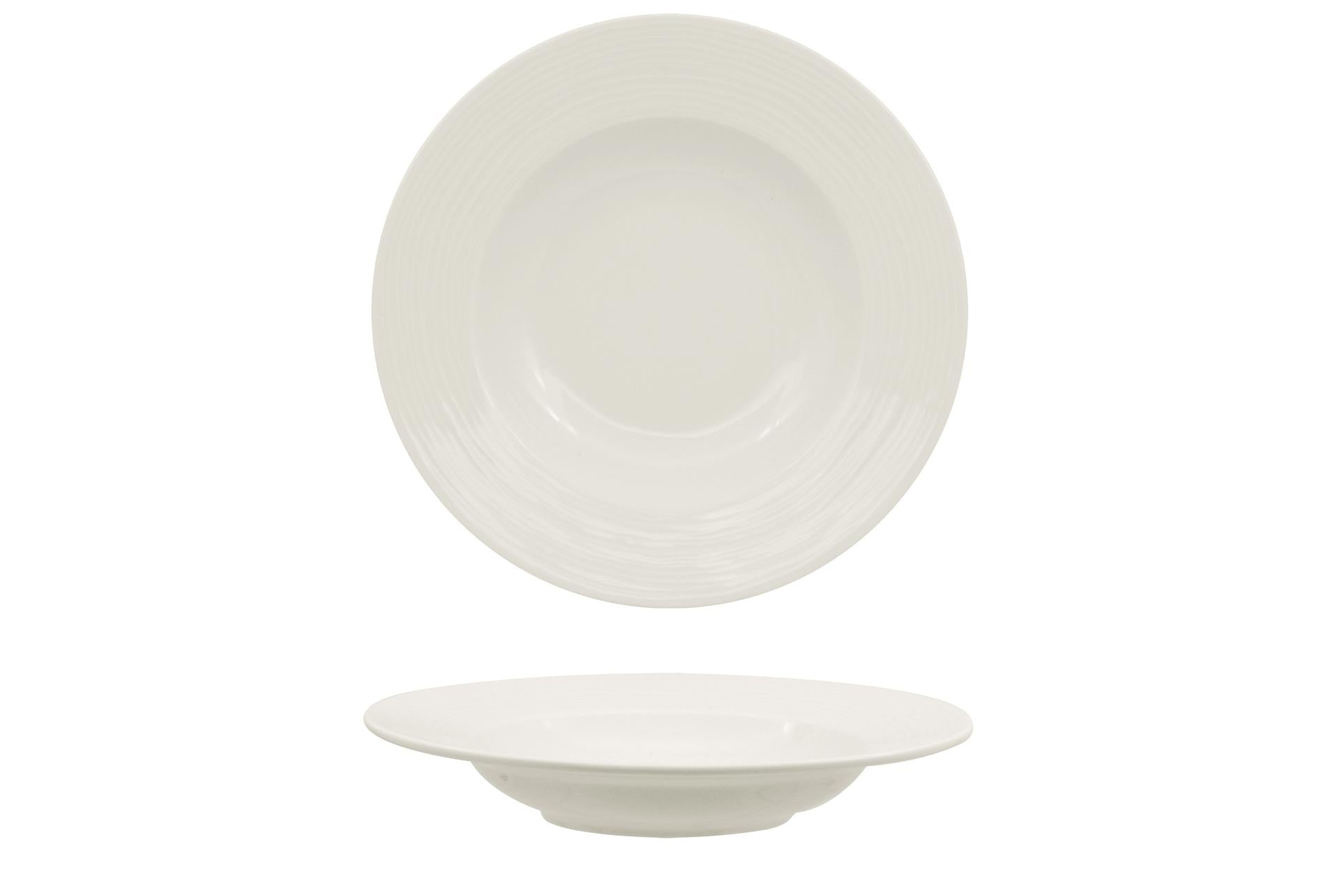 Ariane Eclipse Piatto Fondo Ø23 cm In Allumina Con Motivo a Rilievo - Set 12 Pz