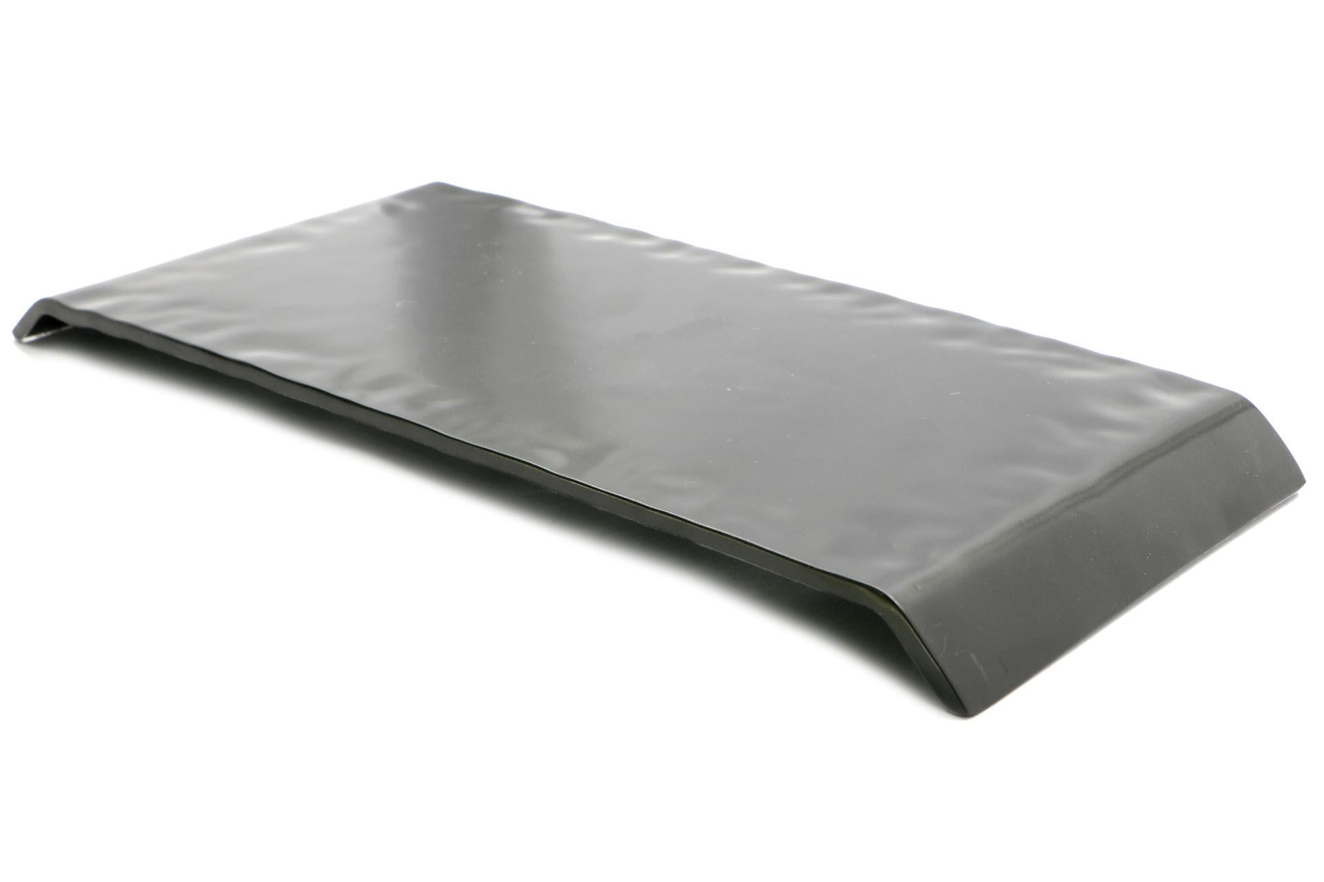 Kora Piatto Rettangolare Nero Semipaco 30 x 14 cm In Vetro Soffiato e Dipinto a Mano - Set 6 Pz 6