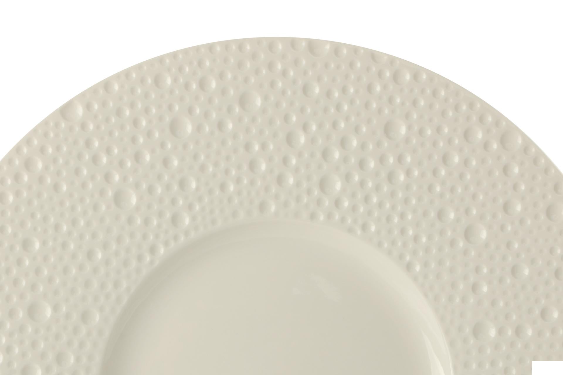 Import Tavola Professional Deva Bianco Piatto Piano Ø20.9 cm - H.2 cm In Porcellana Alluminica Bianca - Set 6 Pz