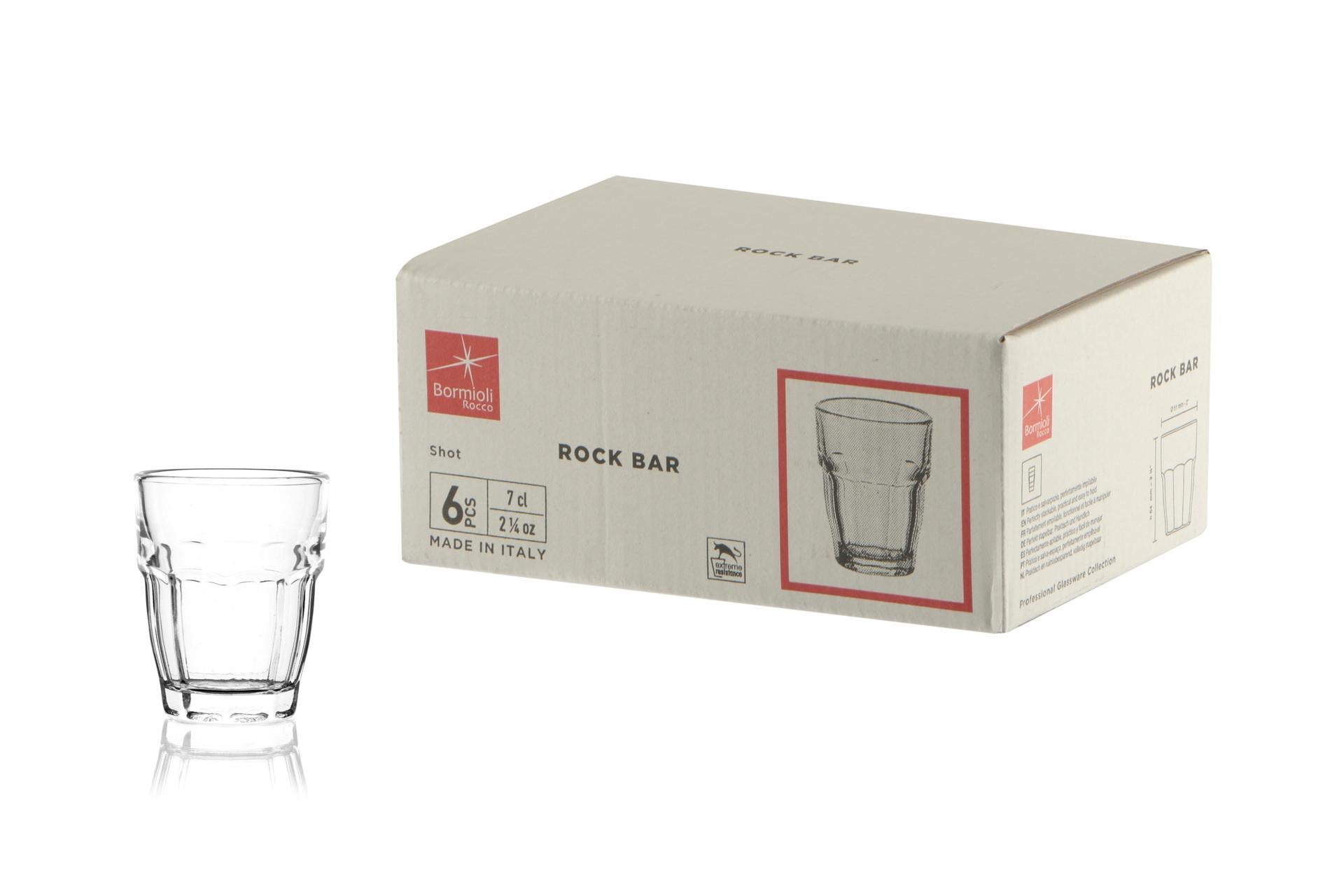 Bormioli Rocco Rock Bar One Shot Bicchiere 7 cl - Design Vintage per Cocktail e Liquori - Set 6 Pz