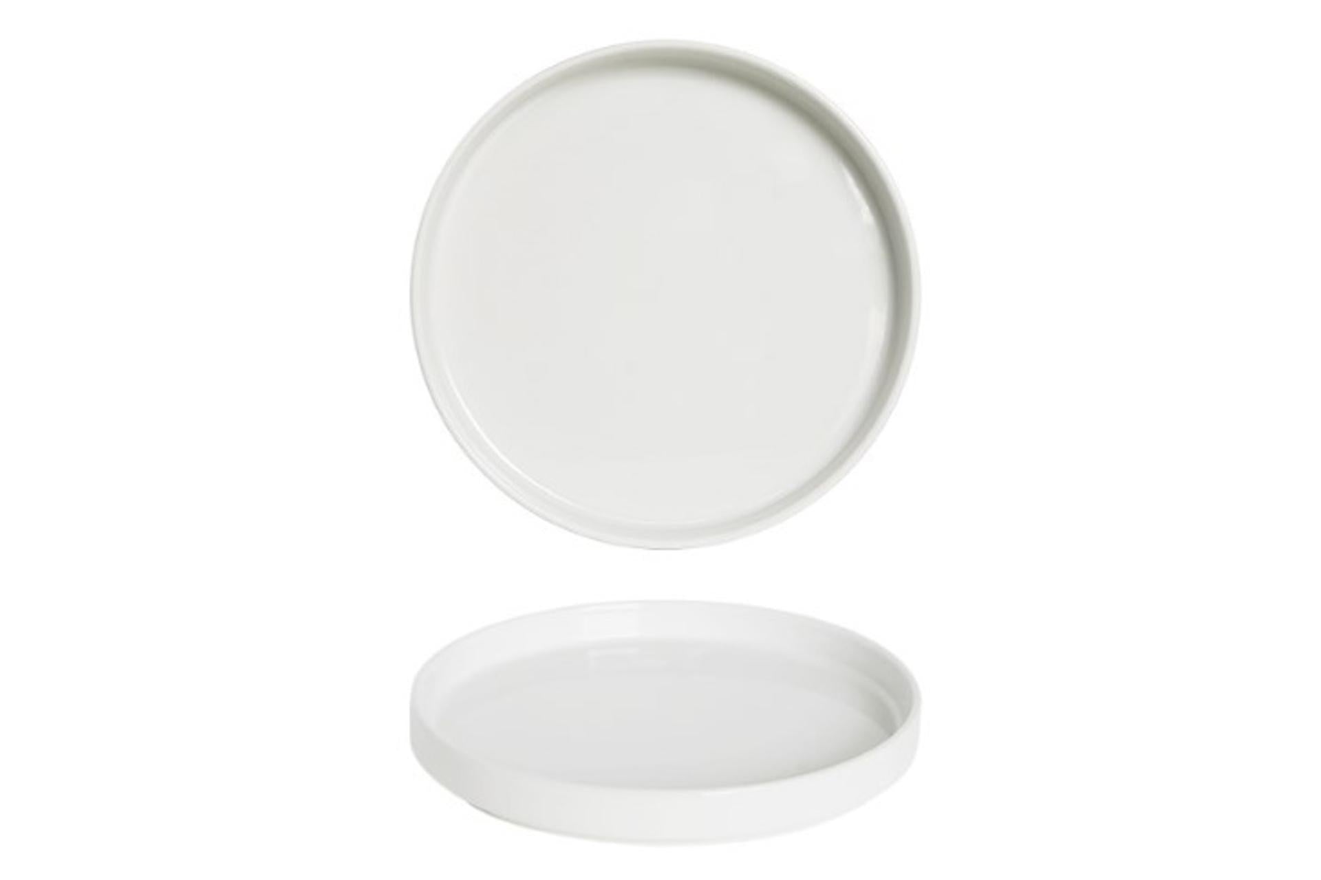 Saturnia Oslo Piatto Piano Nordic Ø20 cm In Porcellana Bianca  - Set 6 Pz