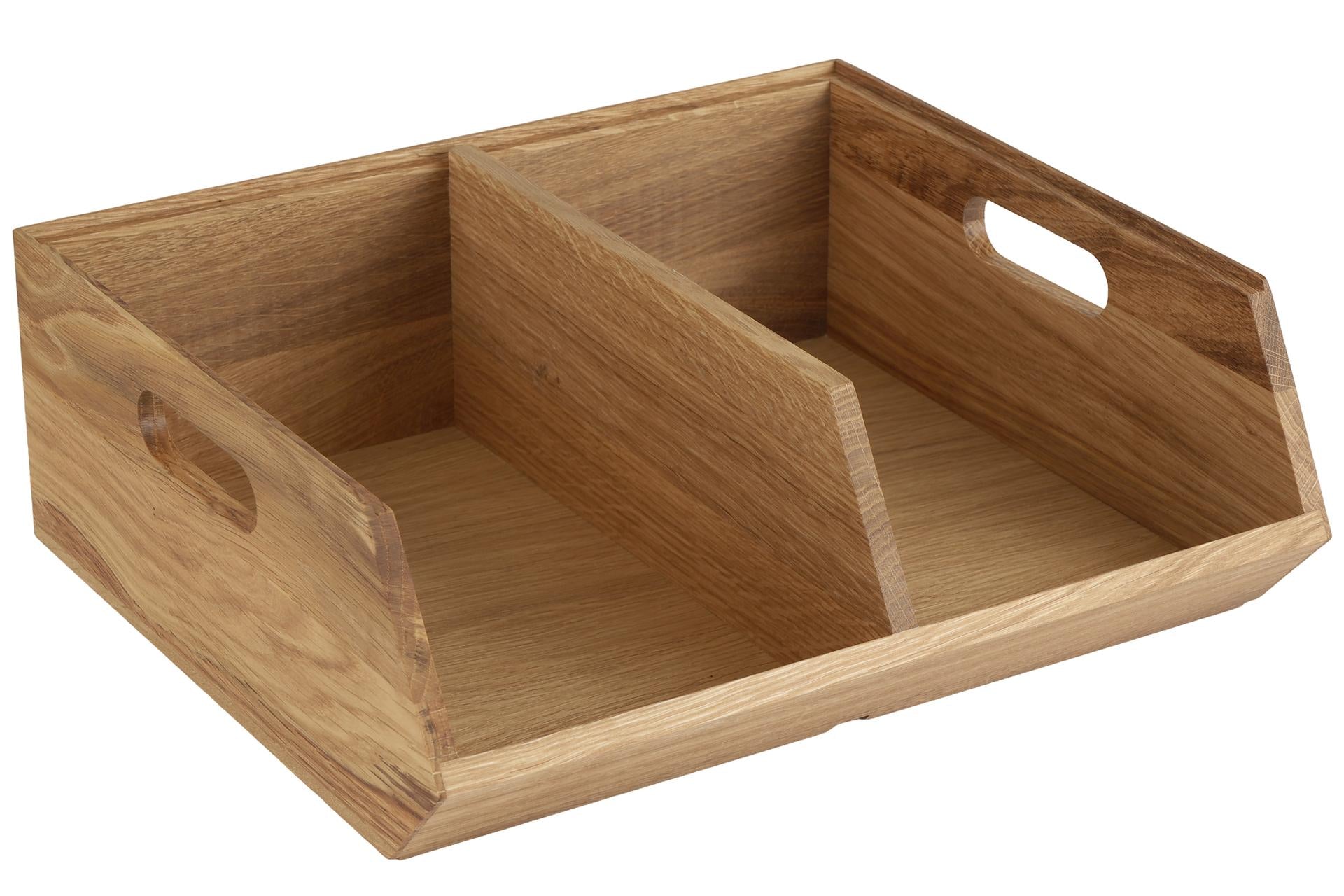 APS Buffet Box Legno 2 Scomparti H.12.5 cm - 35 x 31 cm Contenitore per Posate e Condimenti