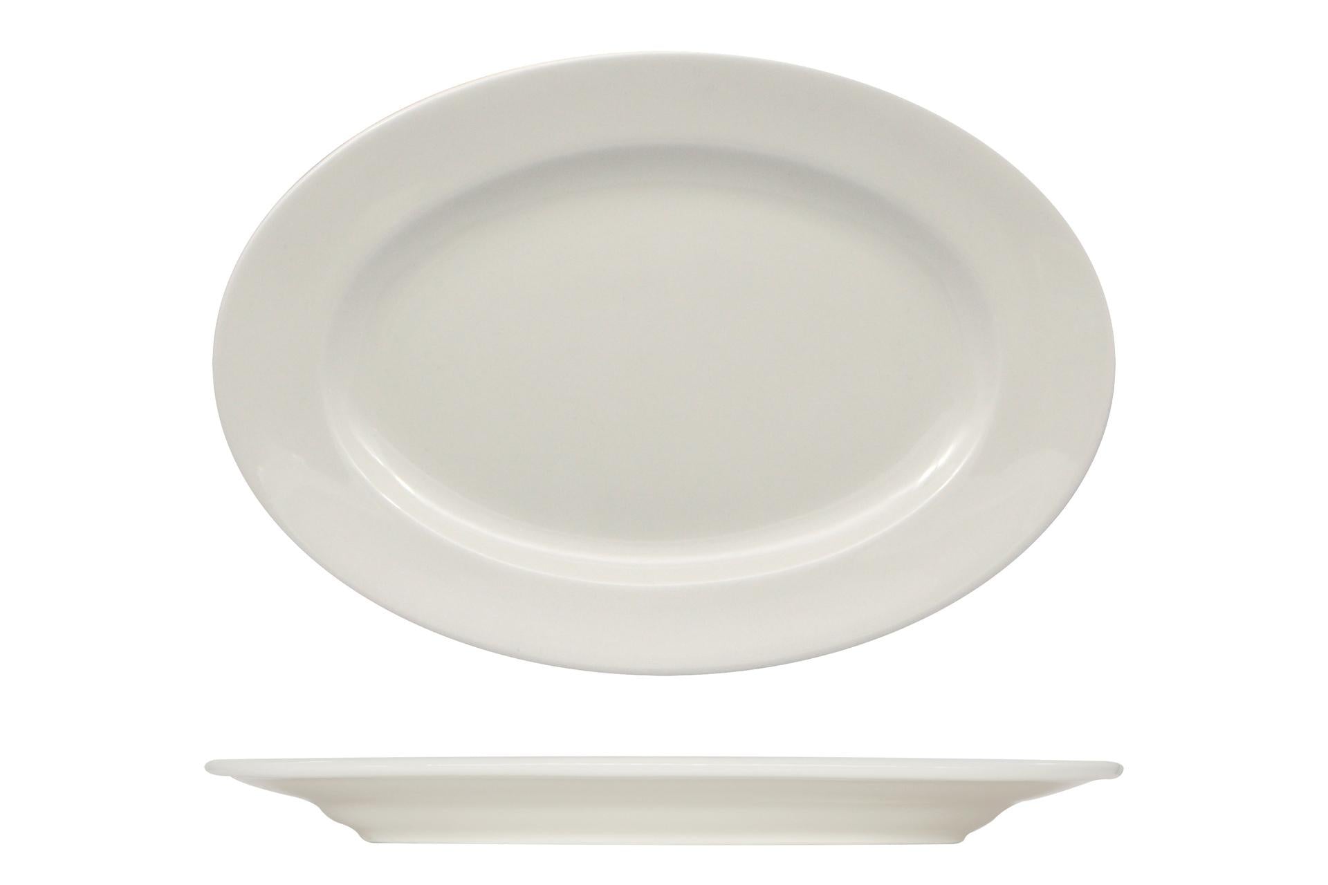 Ariane Fine Porcelain Prime Piatto Ovale Con Falda 38 x 26.5 cm In Allumina - Set 6 Pz