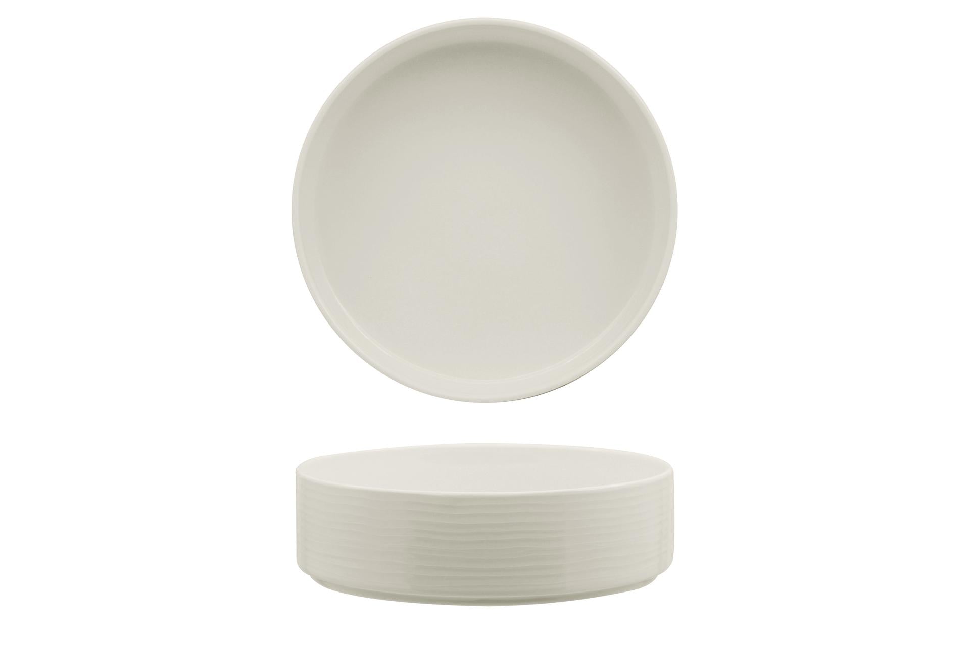 Ariane Eclipse Piatto Nordic Impilabile Ø18 cm - Porcellana Con Motivo a Rilievo - Set 3 Pz