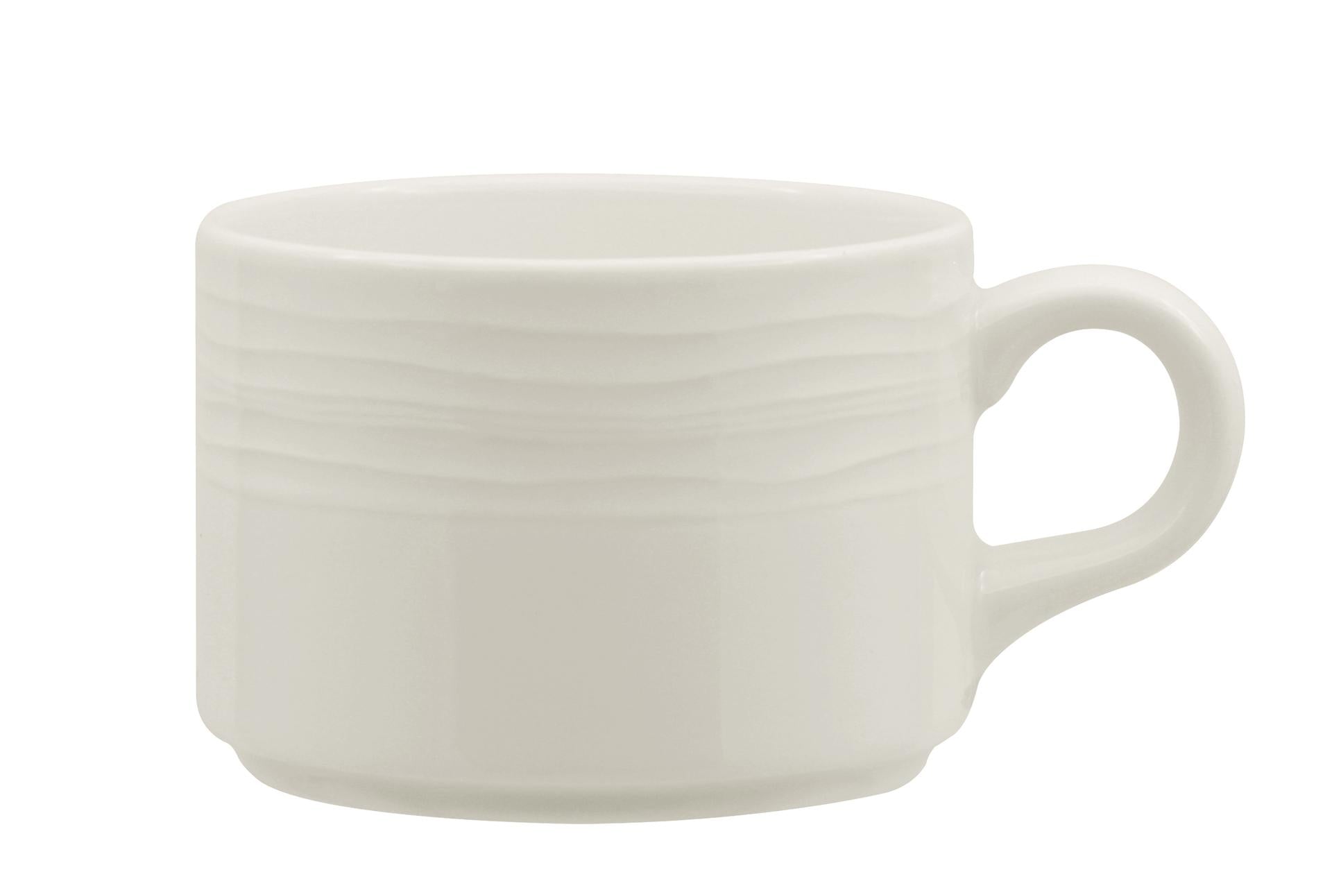 Ariane Fine Porcelain Eclipse Tazza da Tè Impilabile 23 cl - Collezione Eclipse Con Motivo a Rilievo - Set 12 Pz 1