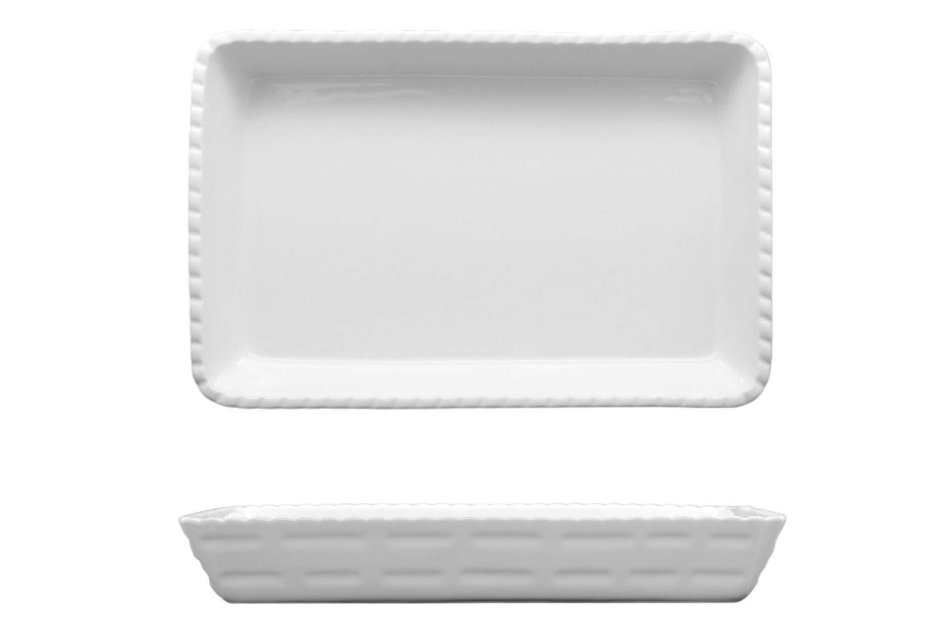 Import Tavola Professional JustWhite Pirofila Rettangolare 32.5 x 22.5 x 5.5 cm In Porcellana Bianca