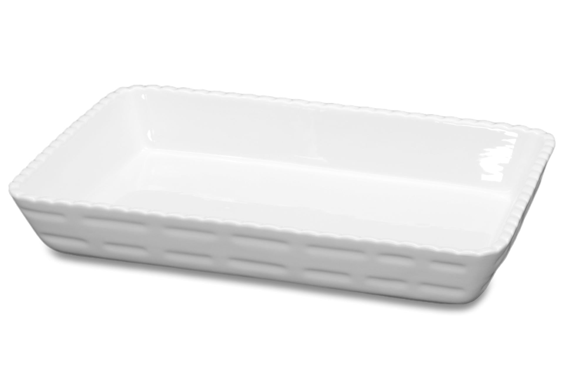 Import Tavola Professional JustWhite Pirofila Rettangolare 32.5 x 22.5 x 5.5 cm In Porcellana Bianca