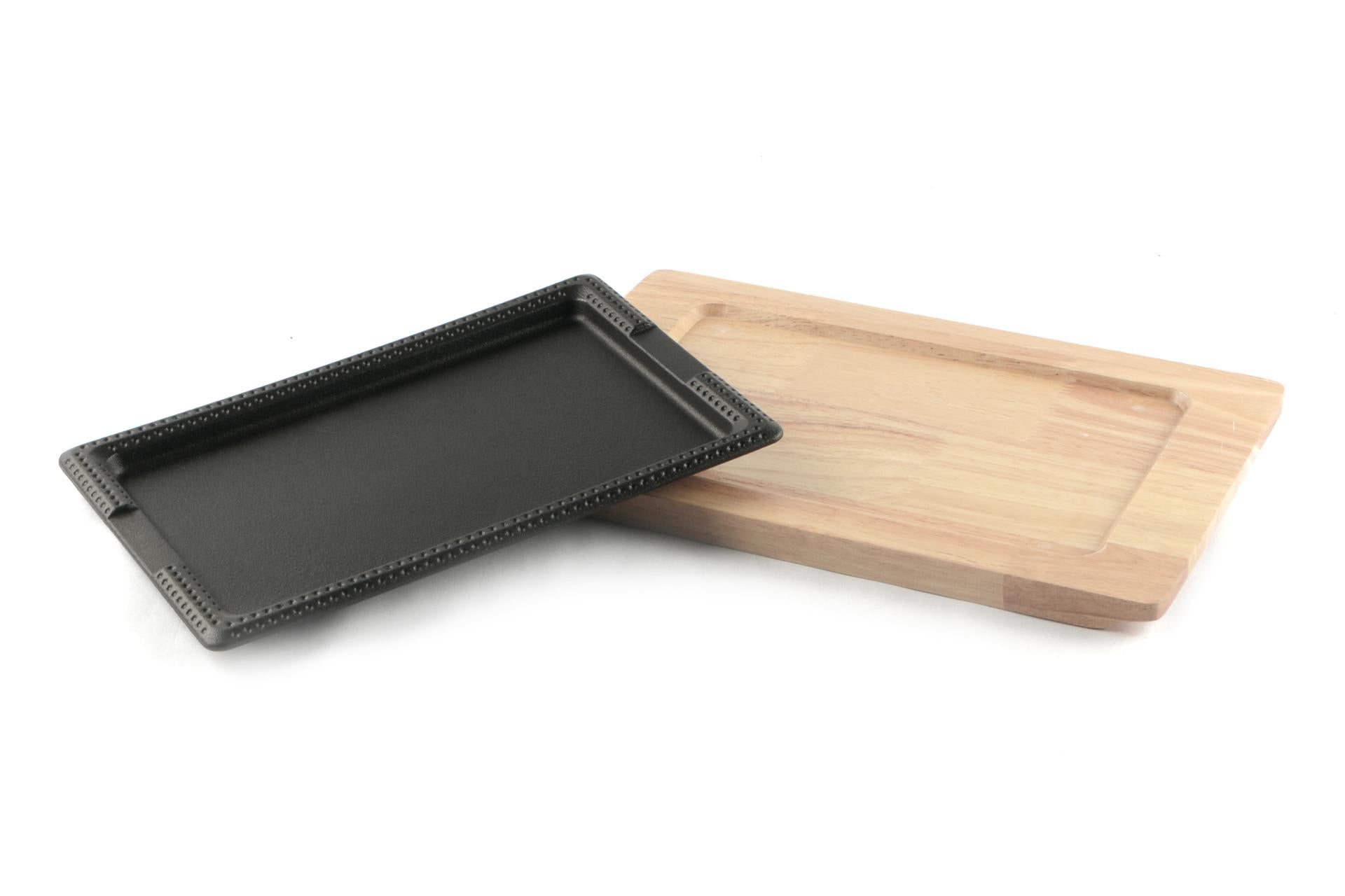 Import Tavola Professional Piastra Ghisa 27x18 cm Con Base In Legno - Linea Professional Think