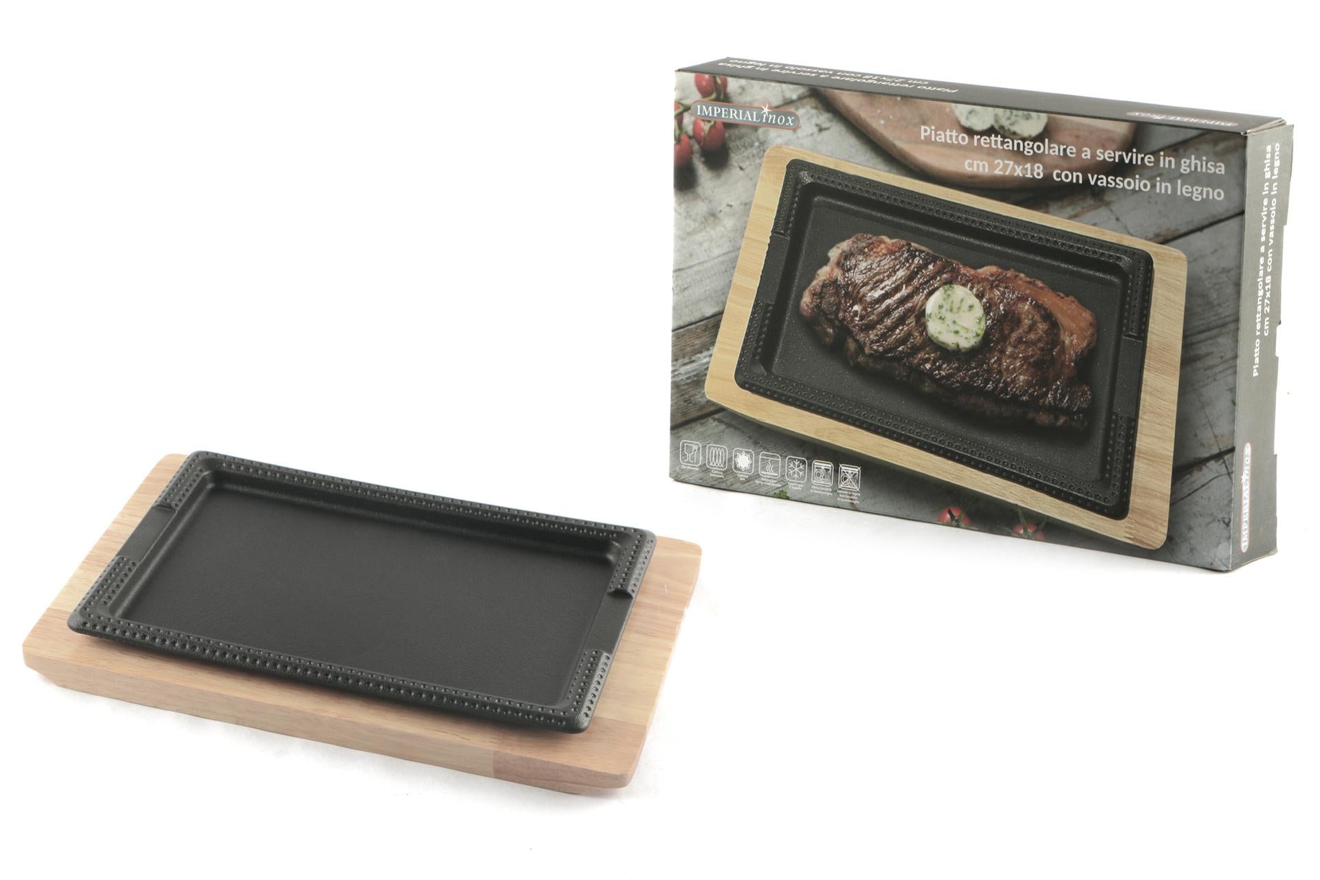 Import Tavola Professional Piastra Ghisa 27x18 cm Con Base In Legno - Linea Professional Think 5